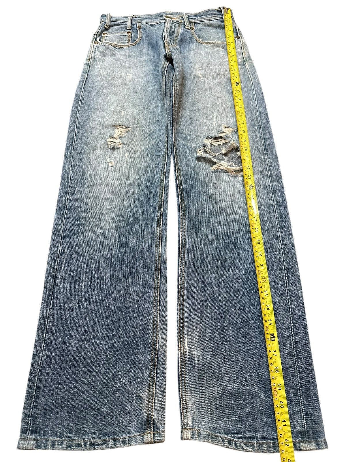 Lee Vintage Lee Buckle Style Faded Wash Distressed Baggy Jeans Size US 30 / EU 46 - 12 Thumbnail