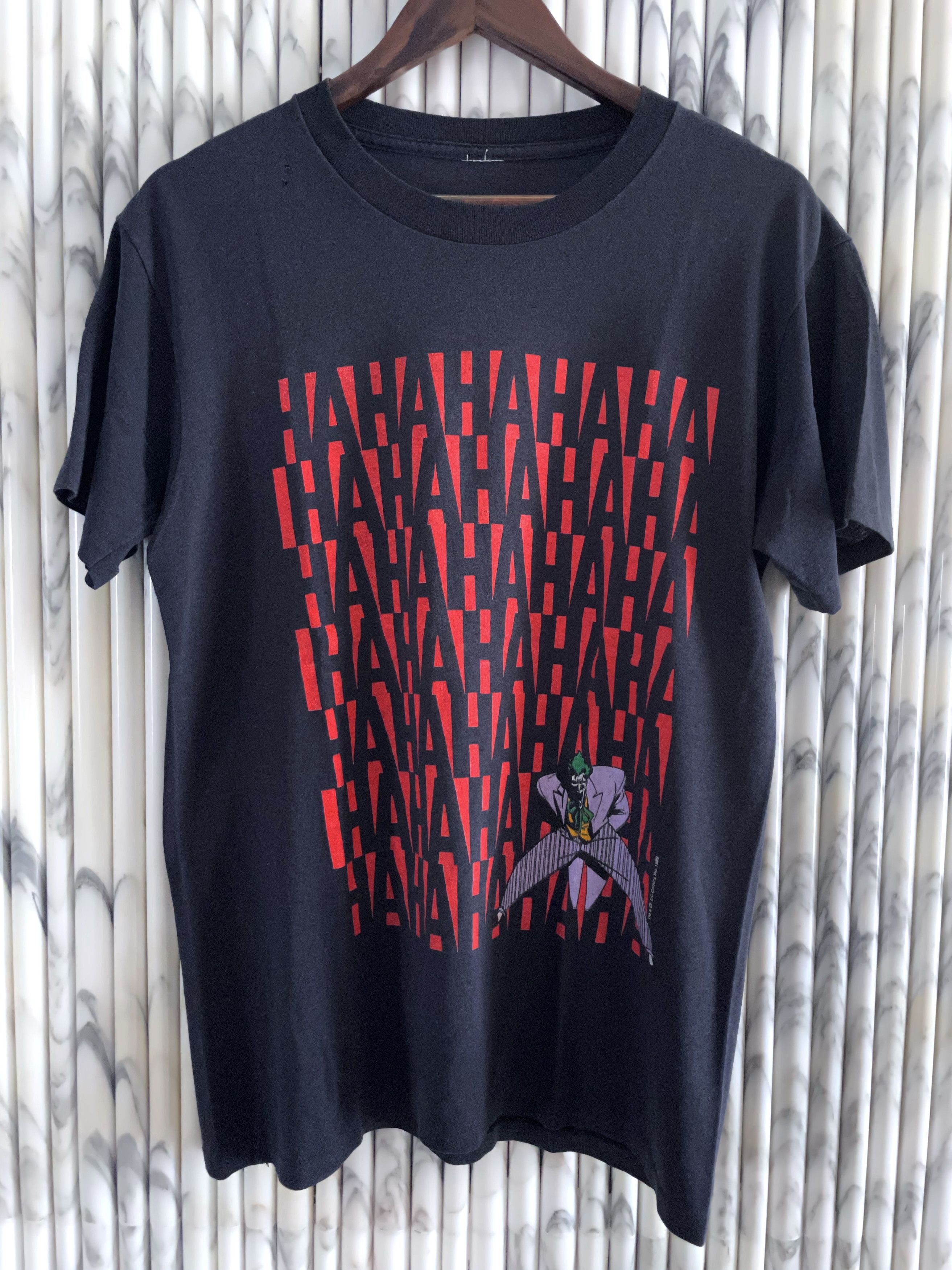 Vintage 1989 SINGLE STITCH HAHAHA JOKER CARTOON LOOPWHEEL T SHIRT Size US M / EU 48-50 / 2 - 1 Thumbnail