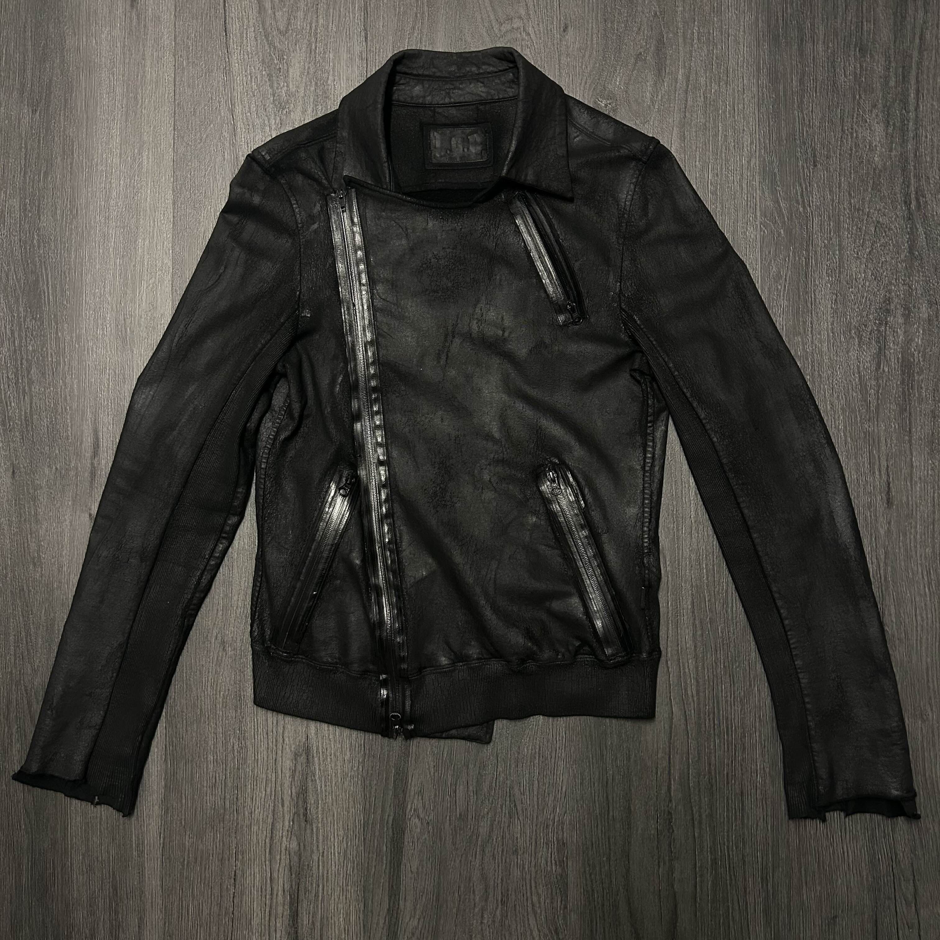 Le Grande Bleu (L.G.B.) l.g.b. waxed cotton biker jacket Size US S / EU 44-46 / 1 - 3 Thumbnail