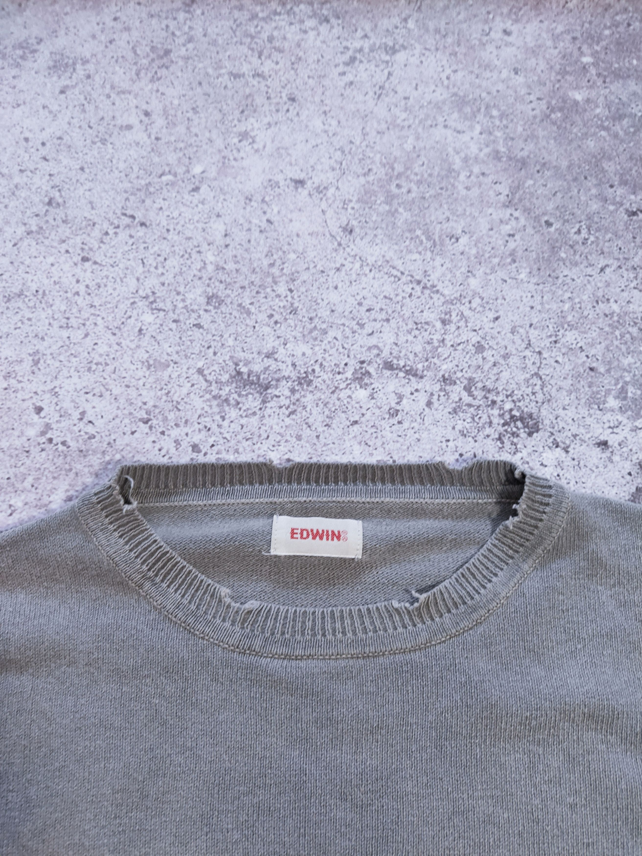 Edwin × Japanese Brand 90s EDWIN JAPAN Distressed SWEATSHIRT Knitwear Sweater Size US L / EU 52-54 / 3 - 2 Thumbnail