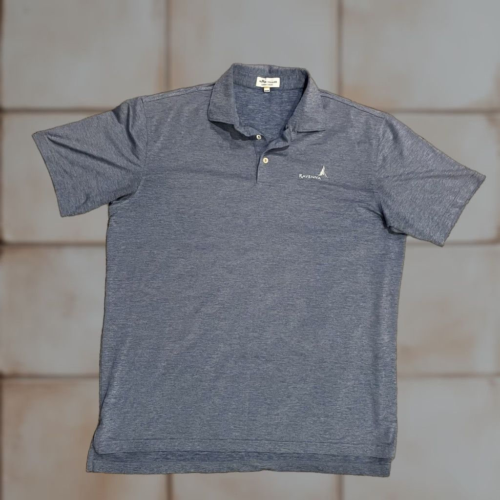 Peter Millar Peter Millar Polo Mens Large Blue Heathered Golf Summer Comfort Ravenna Shirt Mens Size US L / EU 52-54 / 3 - 1 Thumbnail