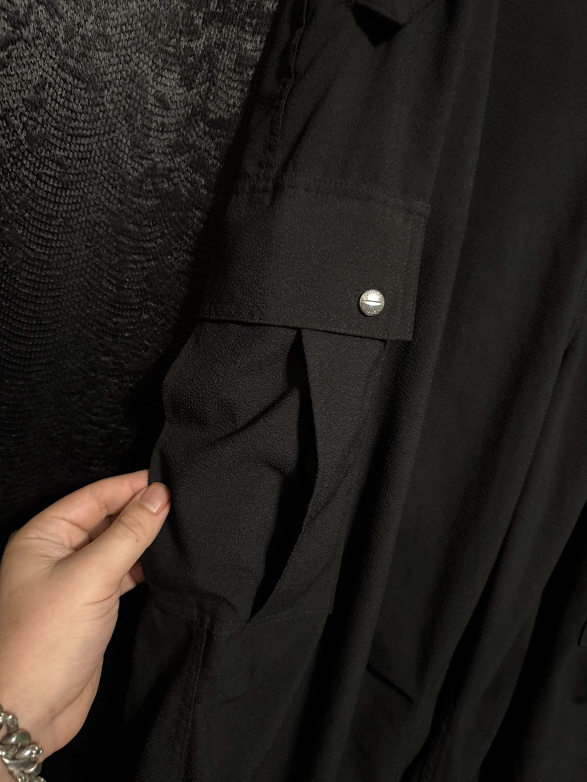 Rhude Seersucker Parachute Cargo Pants in Black Size US 33 - 2 Thumbnail