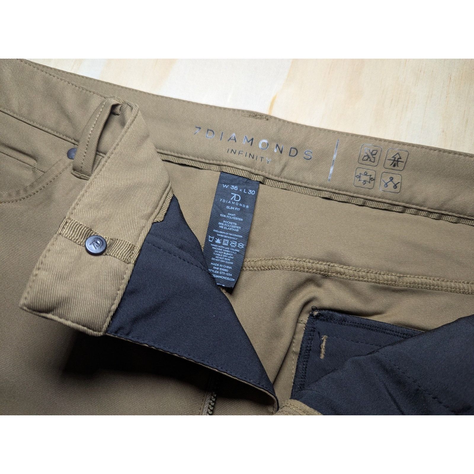 7Diamonds 7 Diamonds Men's 36x30 Infinity Slim Fit Pants Tan Stretch Size US 36 / EU 52 - 5 Thumbnail