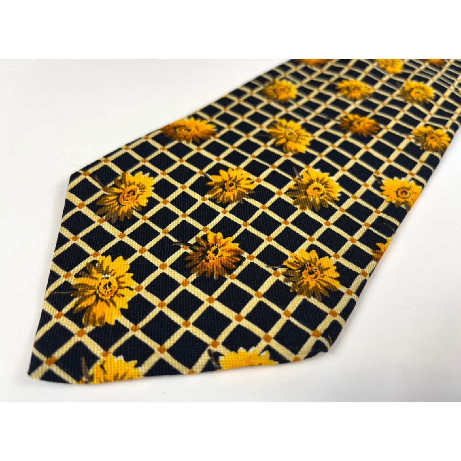 Hugo Boss VINTAGE Hugo BOSS Silk Tie Men Wide 4" Floral 58" Made in Italy Size ONE SIZE - 5 Thumbnail