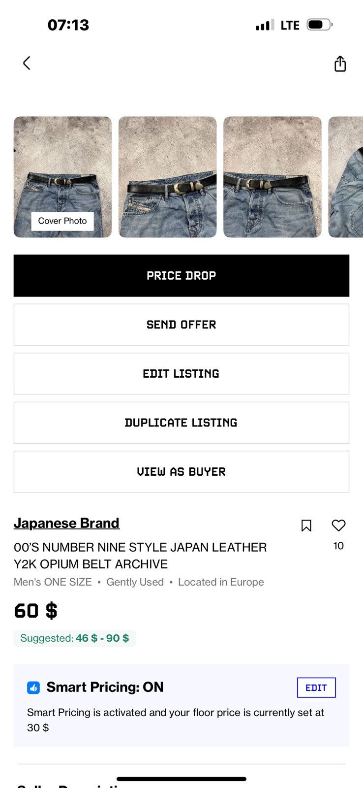 Japanese Brand Bundle X2 Japanesse Leather belts Size ONE SIZE - 3 Thumbnail