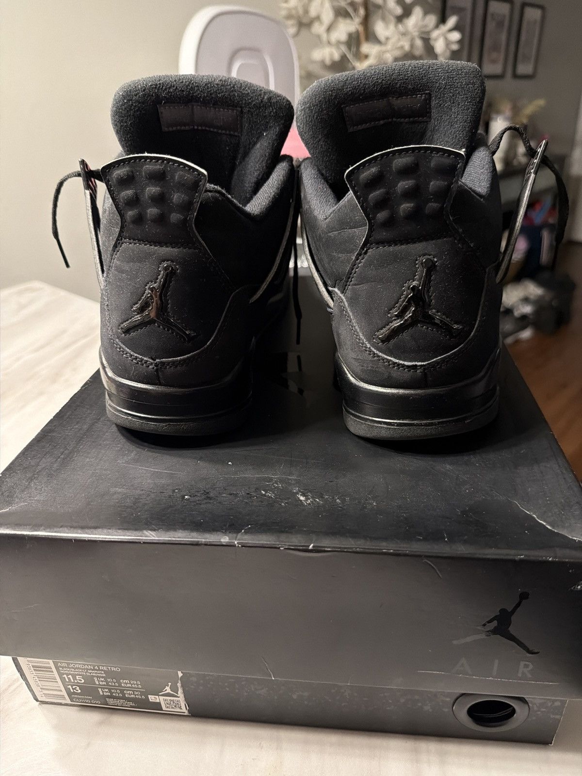 Jordan Brand Jordan 4 Retro Black Cat 2020 Size US 11.5 / EU 44-45 - 4 Thumbnail