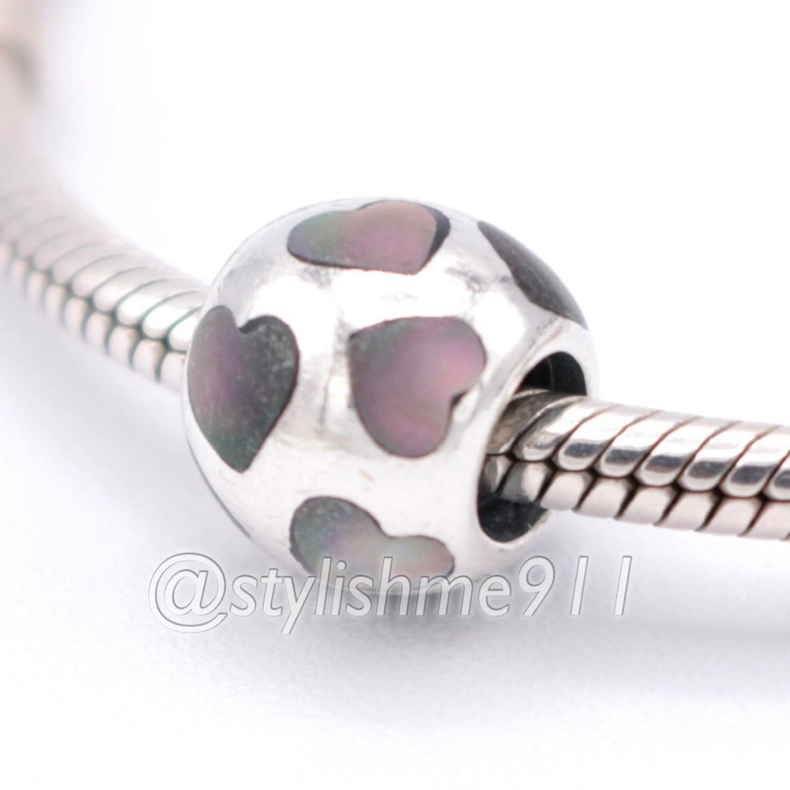 pandora Authentic PANDORA Love Me Black Mother of Pearl Charm Size ONE SIZE - 1 Thumbnail