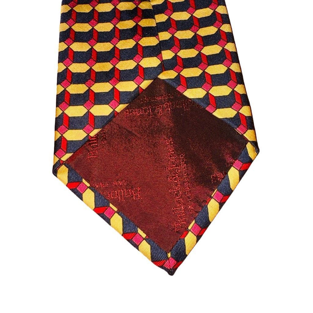 Bullock & Jones Bullock & Jones Geometic 100% Silk Handmade in Italy Tie Size ONE SIZE - 4 Thumbnail