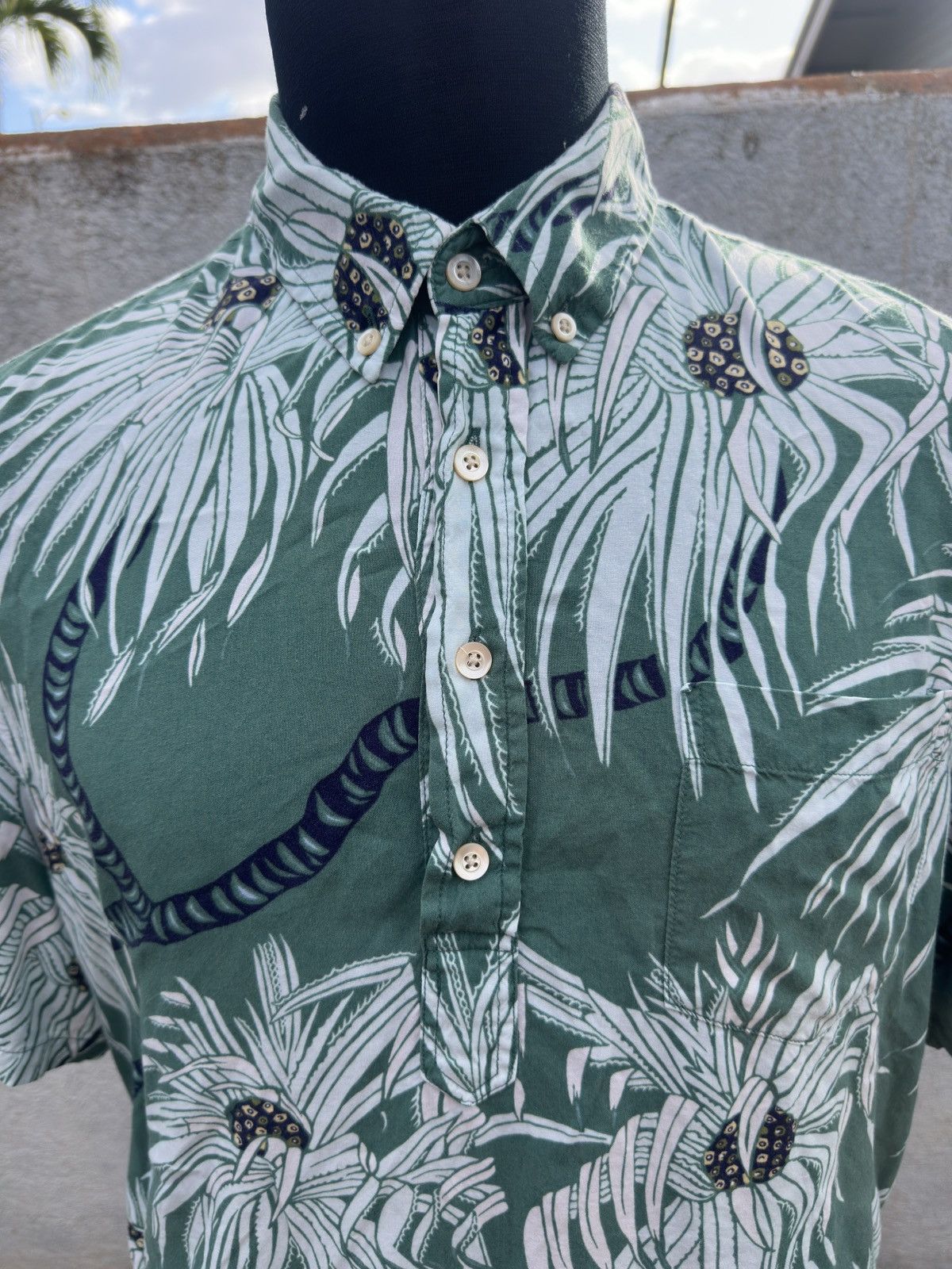 Reyn Spooner Reyn Spooner Hawaiian Polo Men’s S Green Japanese Spun Rayon Size US S / EU 44-46 / 1 - 3 Thumbnail