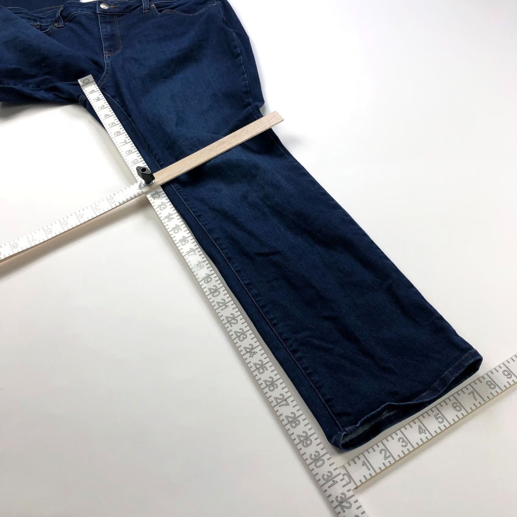 NYDJ NYDJ Marilyn Straight Blue Plus 16w Jeans Lift Tuck Mid Rise 36W 30L Stretch Pockets Belt Loops 5-Pocket Mens Womens Girls Boys Size 38" / US 16 / IT 52 - 3 Thumbnail
