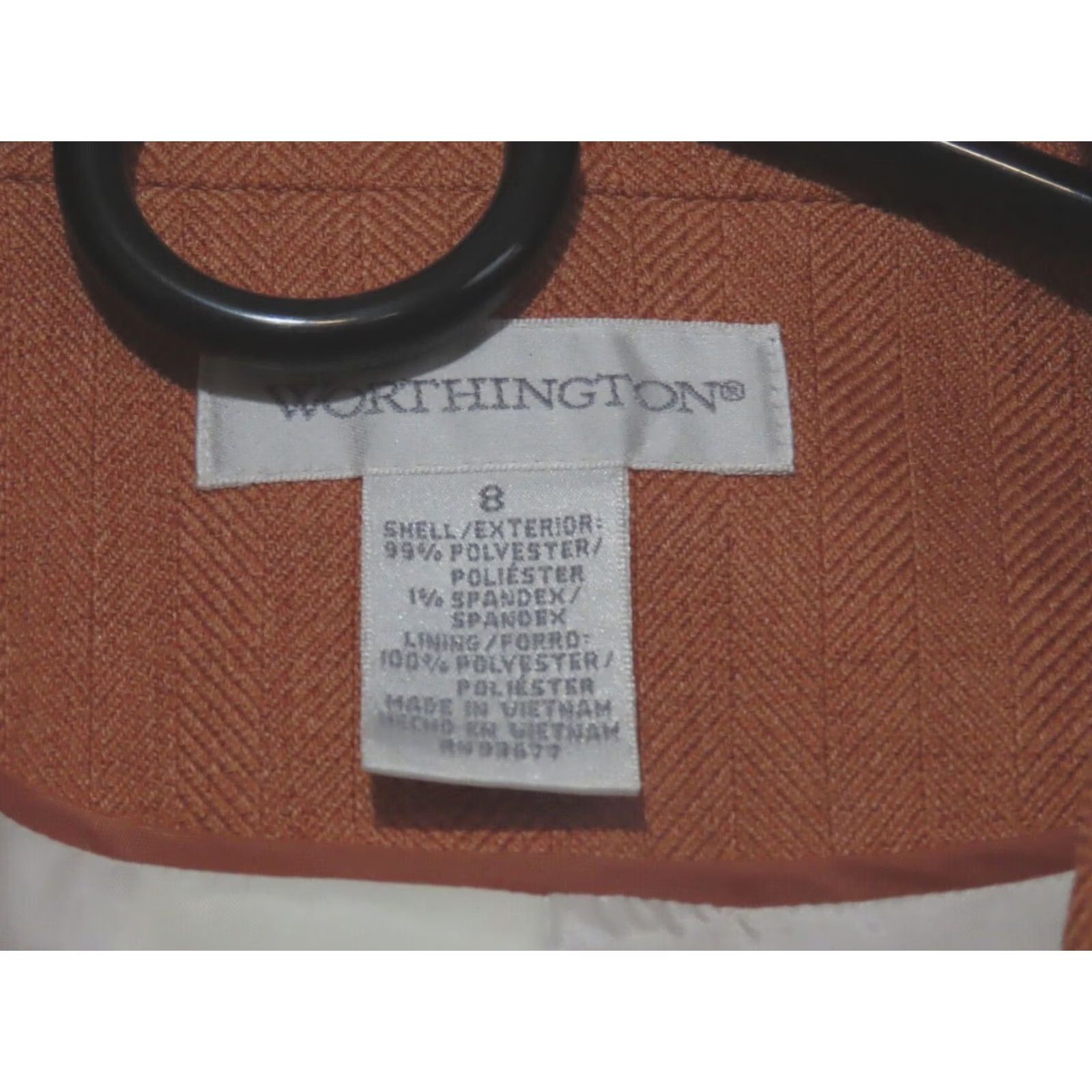 Worthington Worthington Blazer Shirt Women 8 Orange Notch Lapel 2-Button Long Sleeve Regular NWT Size M / US 6-8 / IT 42-44 - 5 Thumbnail