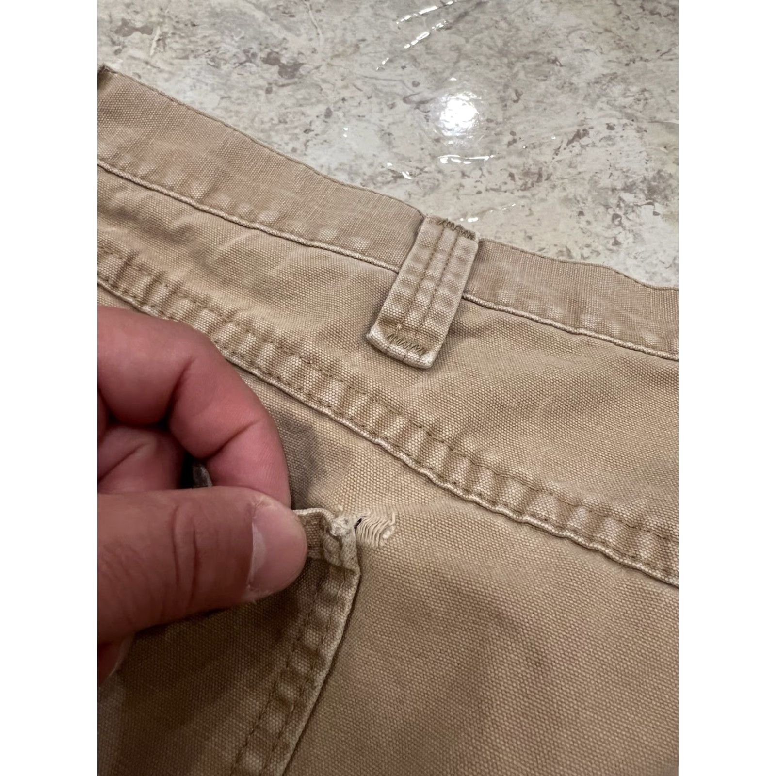 Wrangler VINTAGE Wrangler Khaki Tan Carpenter Jeans Mens 42X30 Relaxed 5-Pocket Denim Workwear Utility Pockets Belt Loops 94LSWAO Size US 42 / EU 58 - 7 Thumbnail