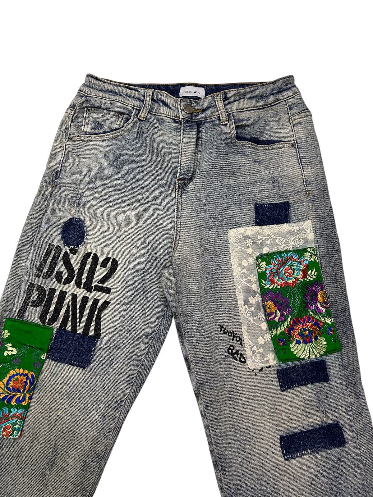 Japanese Brand × Vintage Vintage Japanese Denim Mad Punk Patches Jeans Size US 28 / EU 44 - 4 Thumbnail
