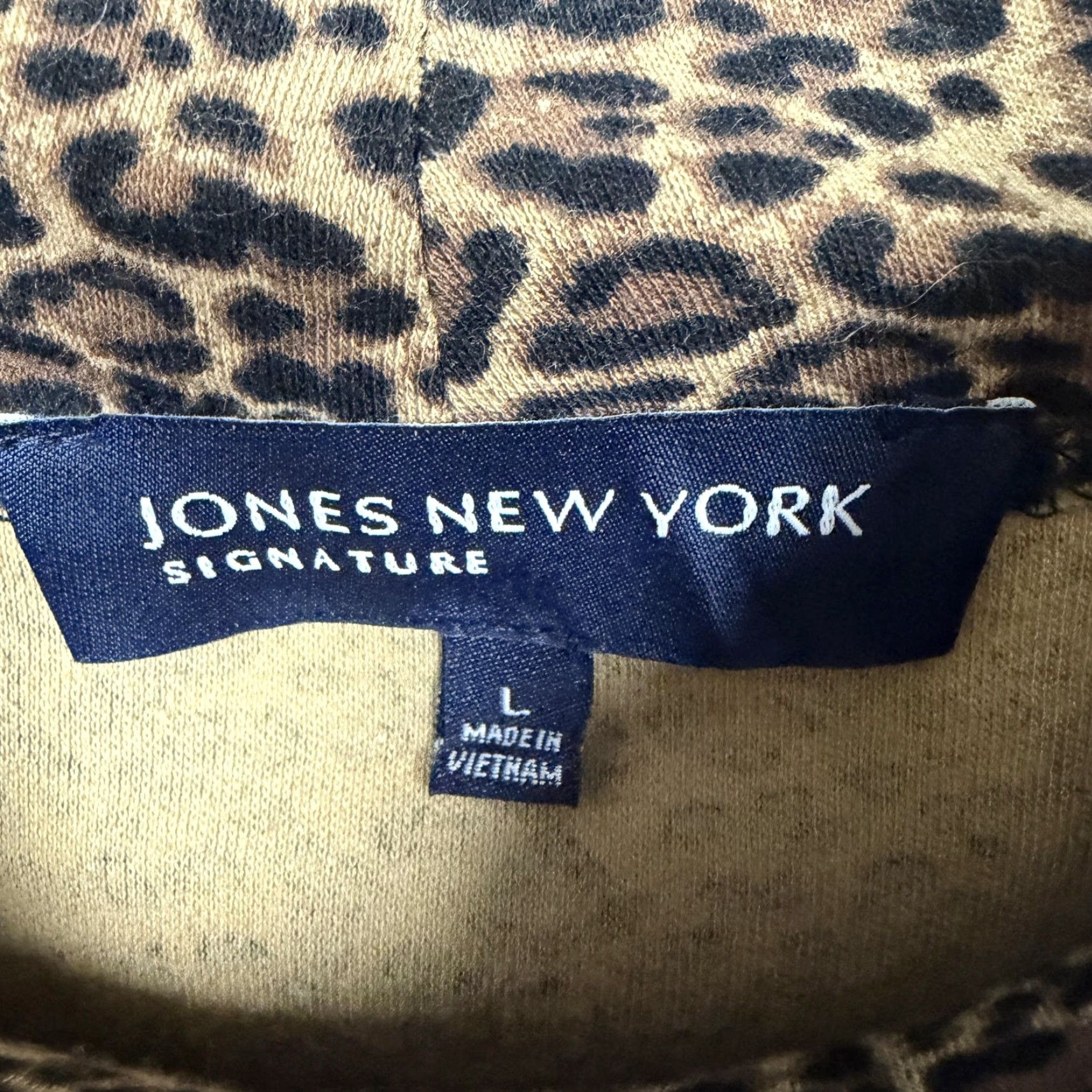 Jones New York Jones New York Signature Shirt Le​opard Print Mock Neck Long Sleeve Brown Large Womens Jersey 100% Cotton Vintage? No Size L / US 10 / IT 46 - 5 Thumbnail