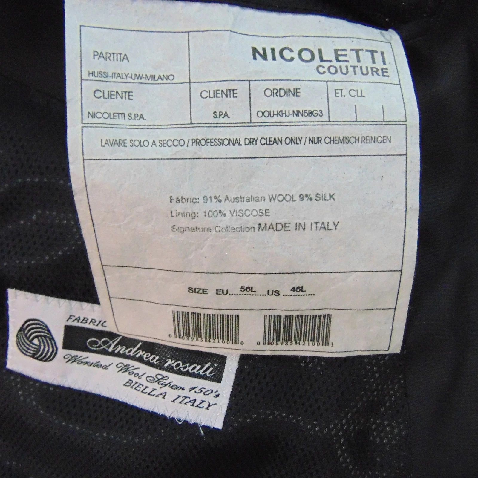 Other Nicoletti Couture Wool Silk Blazer 46L Andrea Rosati Biella Size 46L - 5 Thumbnail