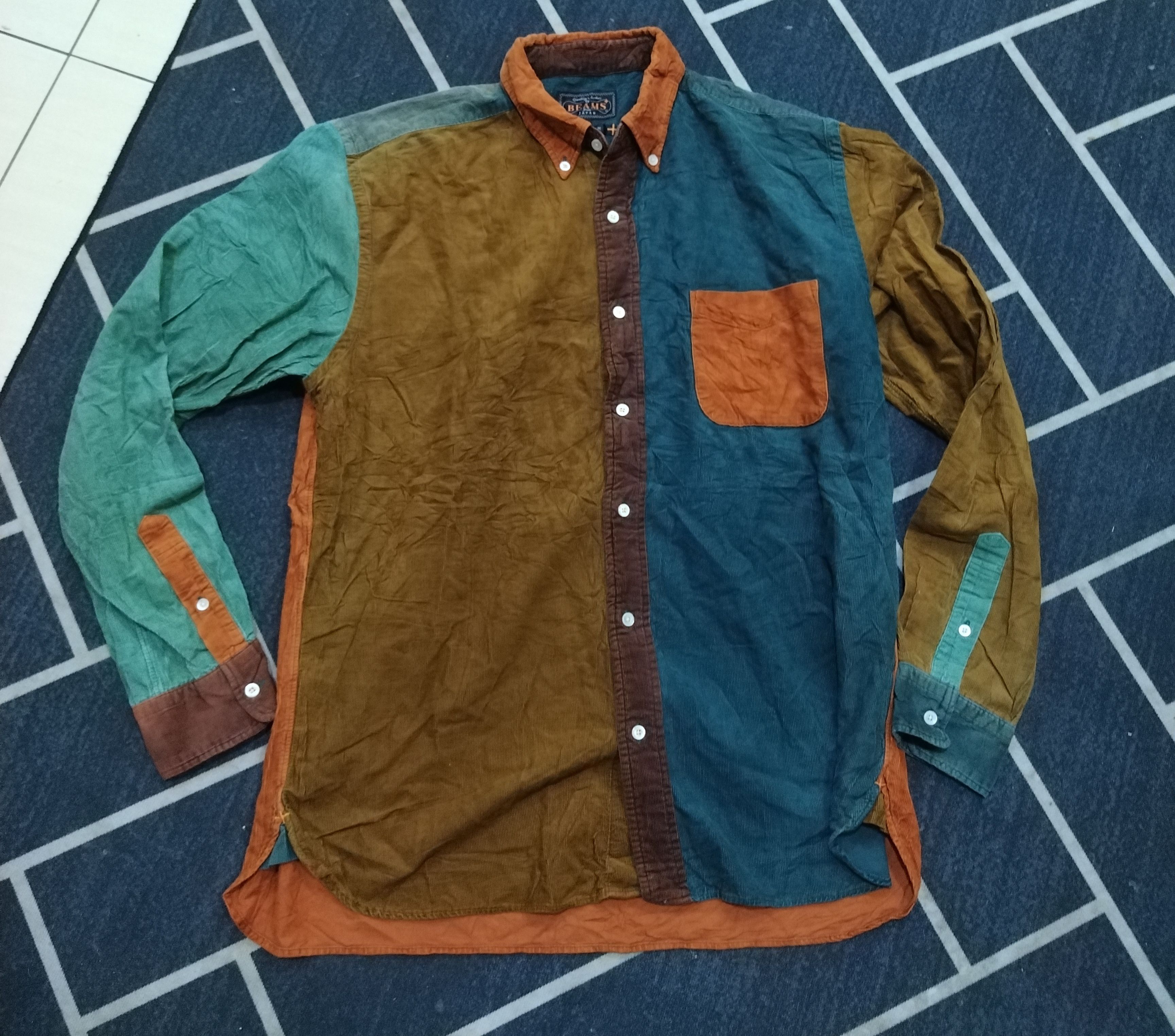 Beams Plus × Japanese Brand Beams panel corduroy button up shirt Size US L / EU 52-54 / 3 - 1 Thumbnail