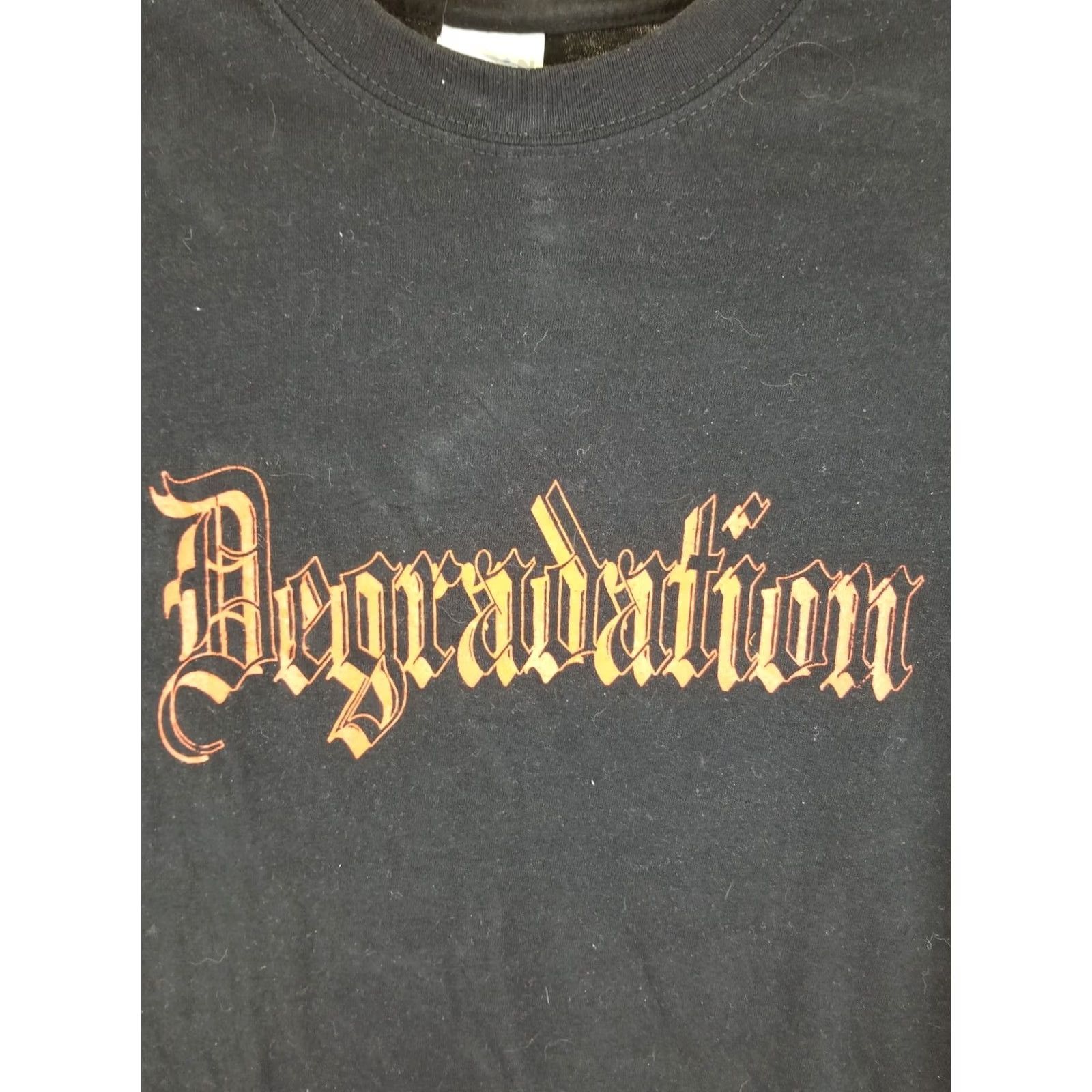 Gildan VINTAGE Y2K DEGRADATION BAND TRASH METAL HARDCORE GOTHIC BLACK T-SHIRT SZ MEDIUM Shirt Mens M Black 90s Band Merch Size US M / EU 48-50 / 2 - 2 Thumbnail