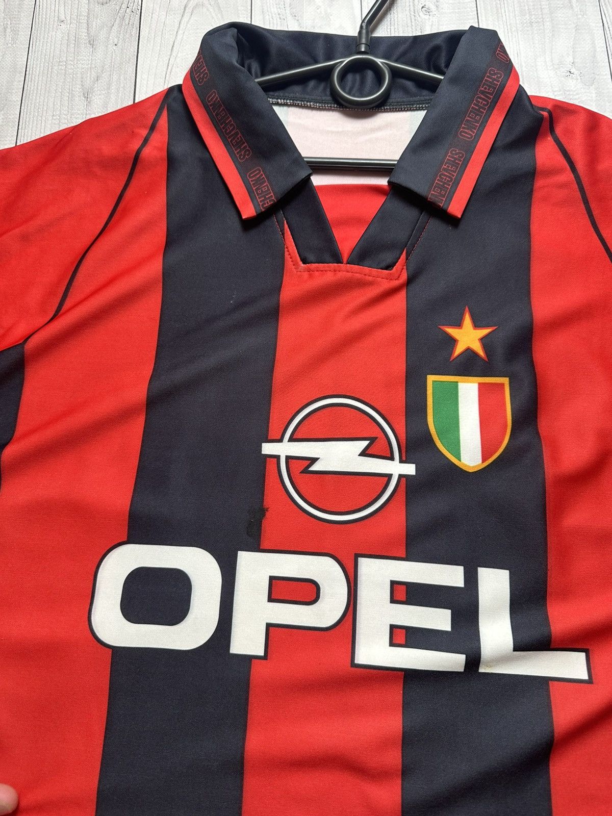 Vintage Vintage rare AC Milan 7 Shevchenko tee striped size XL Opel Size US XL / EU 56 / 4 - 6 Thumbnail