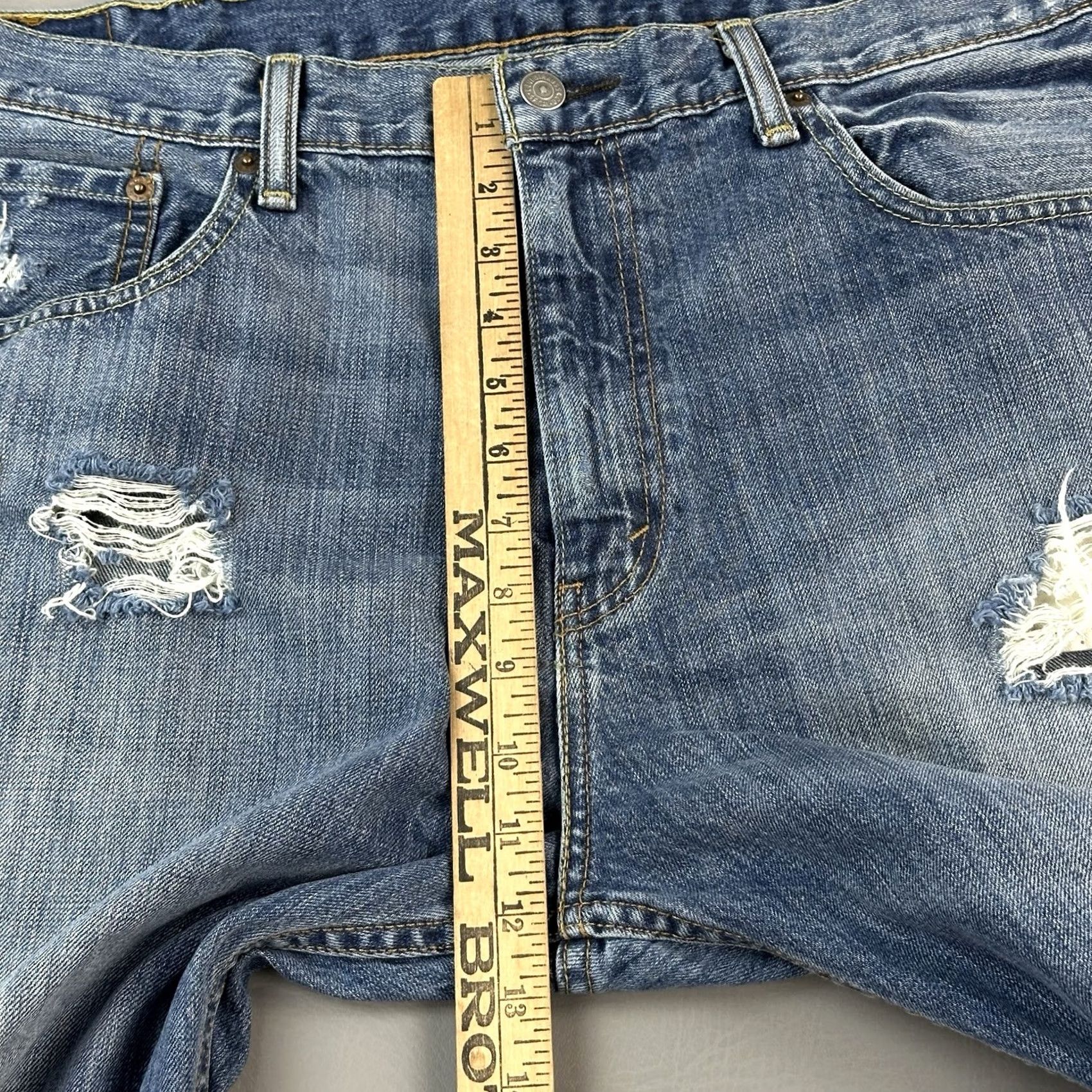 Levi's Levi's 569 Jeans Mens 38x30 Medium Wash Denim Loose Straight Fit Distressed Jeans Size US 38 / EU 54 - 6 Thumbnail