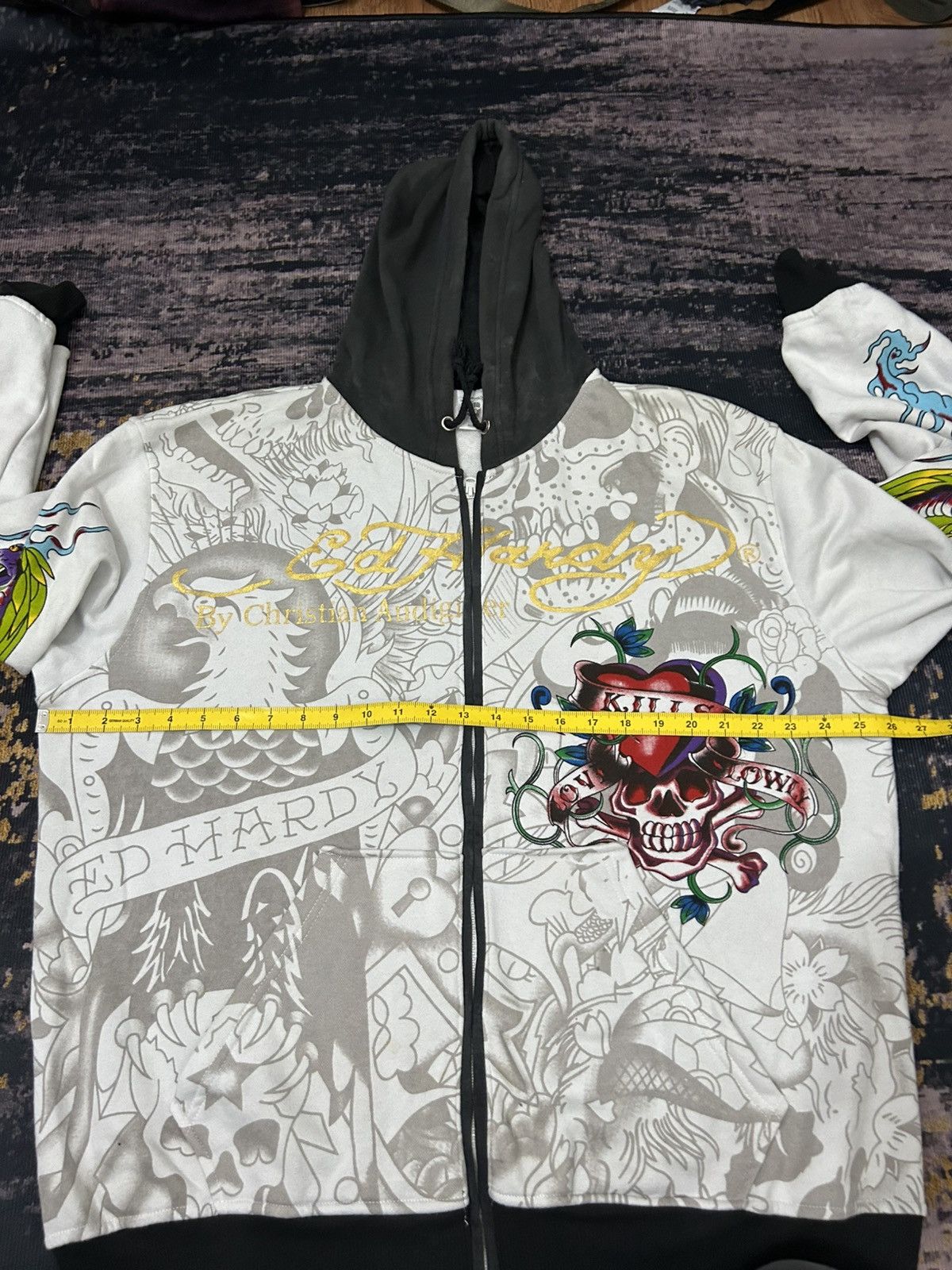 Ed Hardy Vintage Ed Hardy By Christian Audiger Zip Hoodie Size US XXL / EU 58 / 5 - 15 Thumbnail