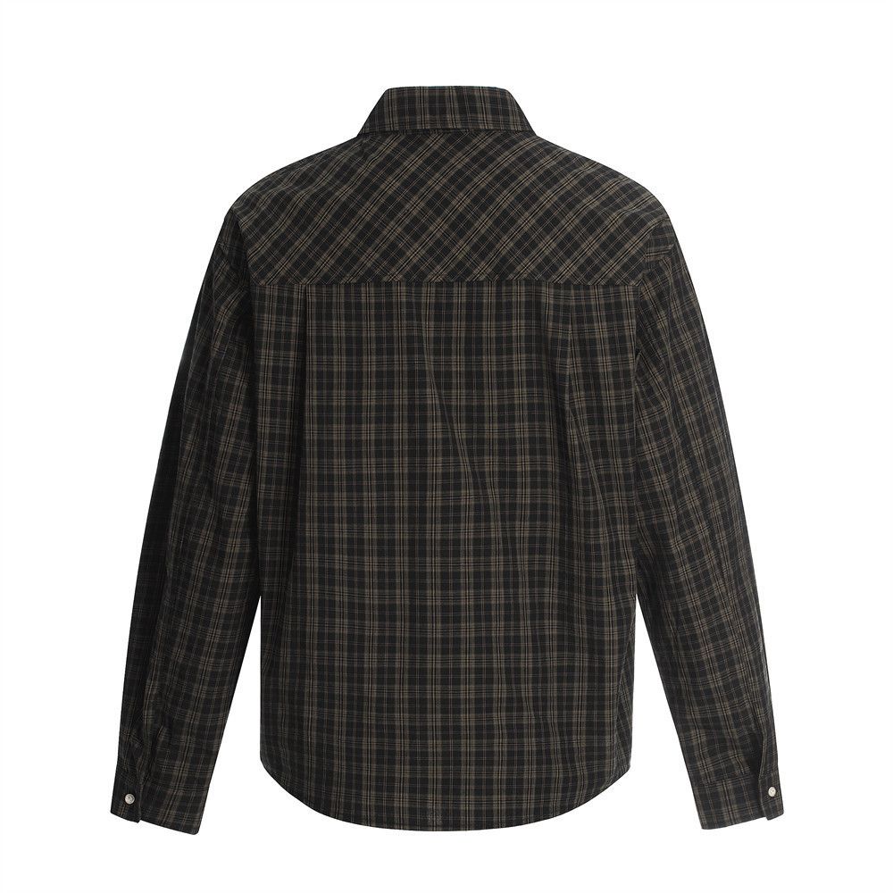Vintage Men's retro graffiti loose plaid long-sleeved shirt Size US M / EU 48-50 / 2 - 2 Thumbnail