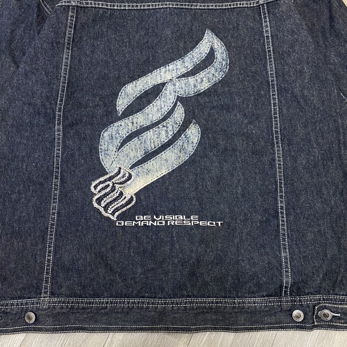 Rocawear × Vintage Rare Vintage Rocawear Jean Jacket Be Visible Demand Respect Size US XXL / EU 58 / 5 - 4 Thumbnail