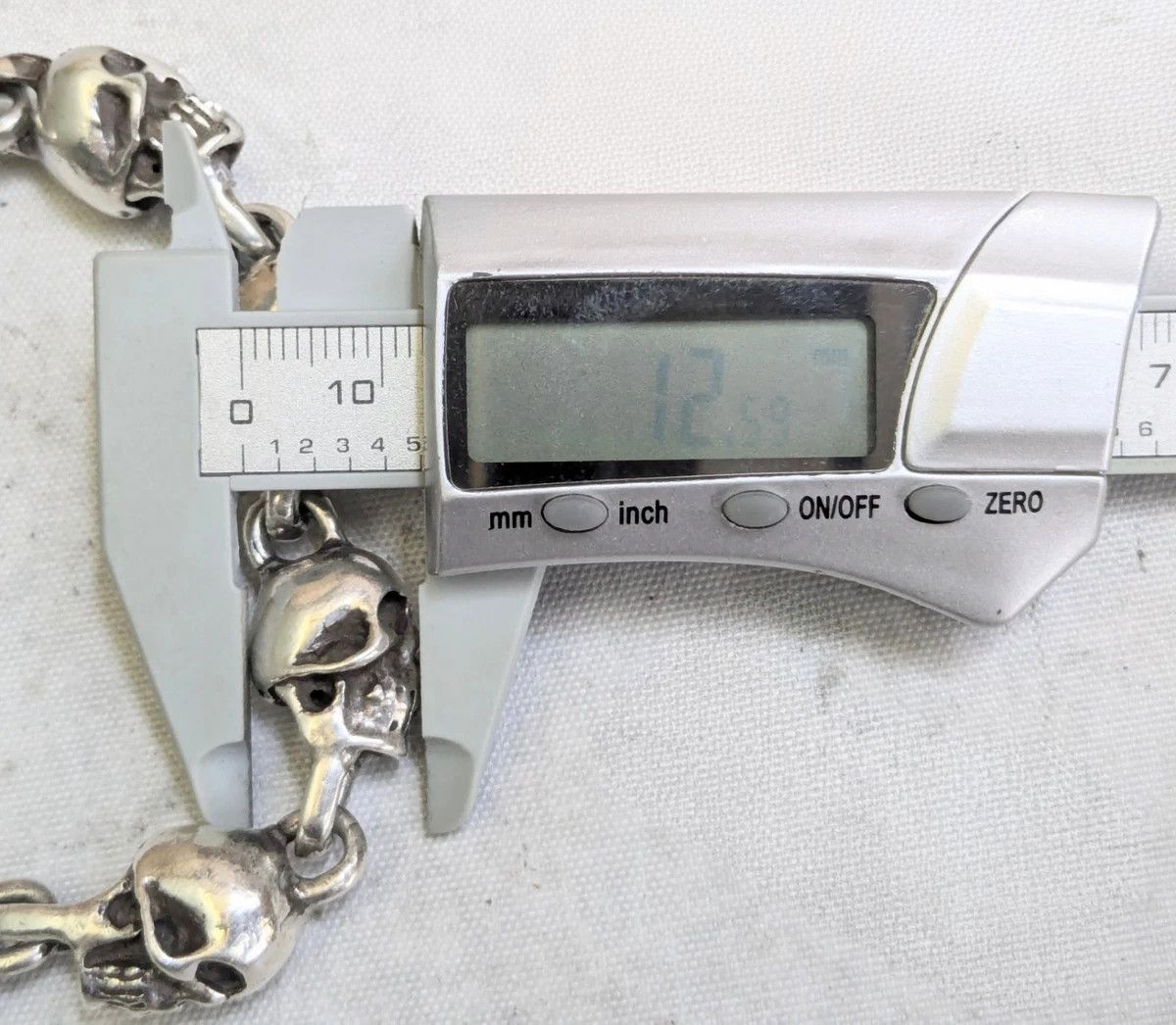 Jewelry Vintage Sterling Silver Skull Bracelet 7.5" Skeleton Mexico Size ONE SIZE - 16 Thumbnail