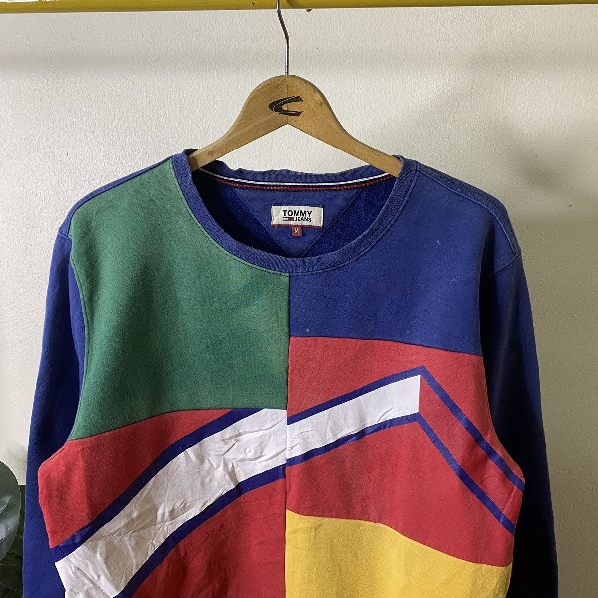 Tommy Jeans × Vintage Vintage Y2K Tommy Jeans Colour Block Sweatshirt Size US M / EU 48-50 / 2 - 2 Thumbnail