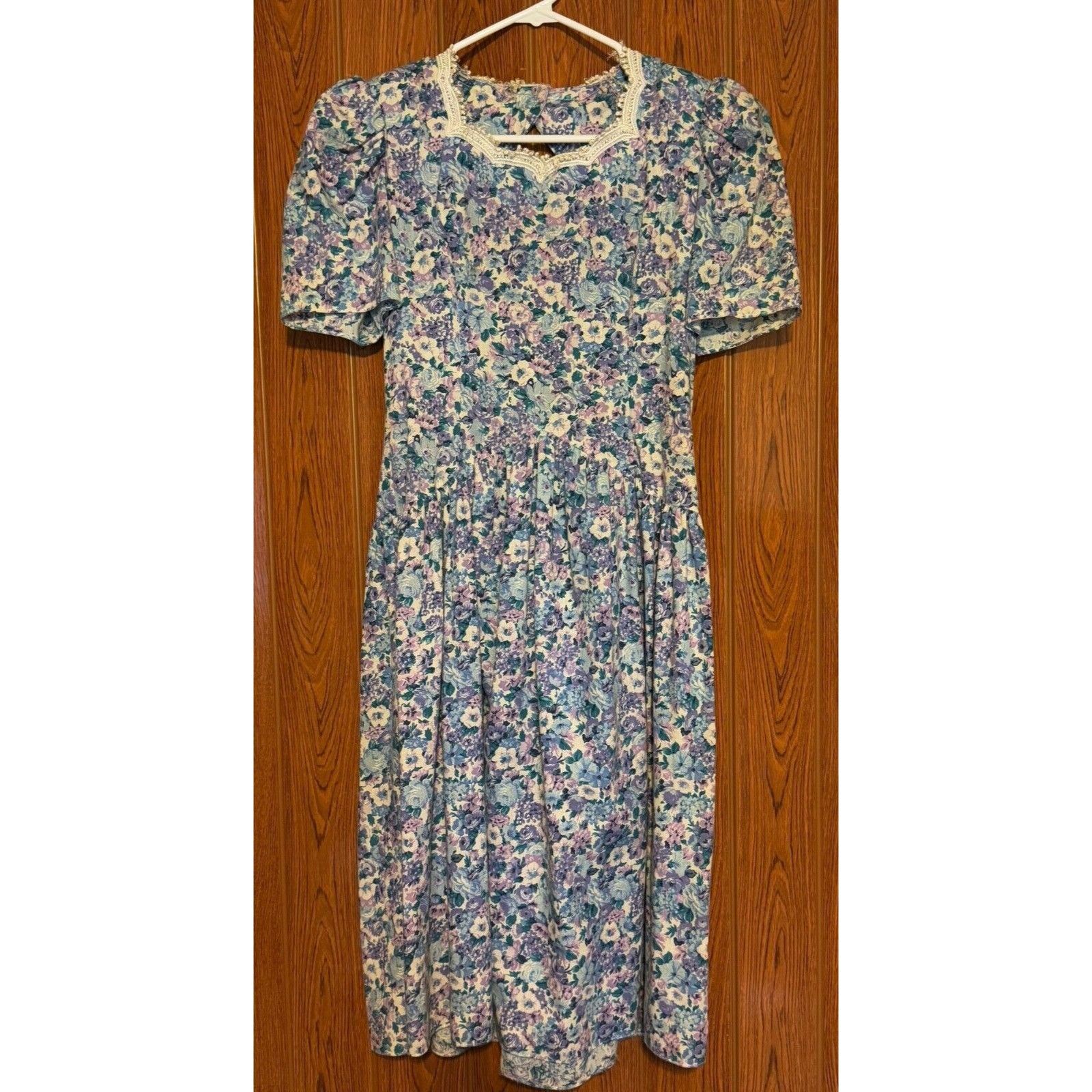Other Vintage Gunne Sax Jessica McClintock Dress Floral Purple Blu Size XL / US 12-14 / IT 48-50 - 12 Thumbnail