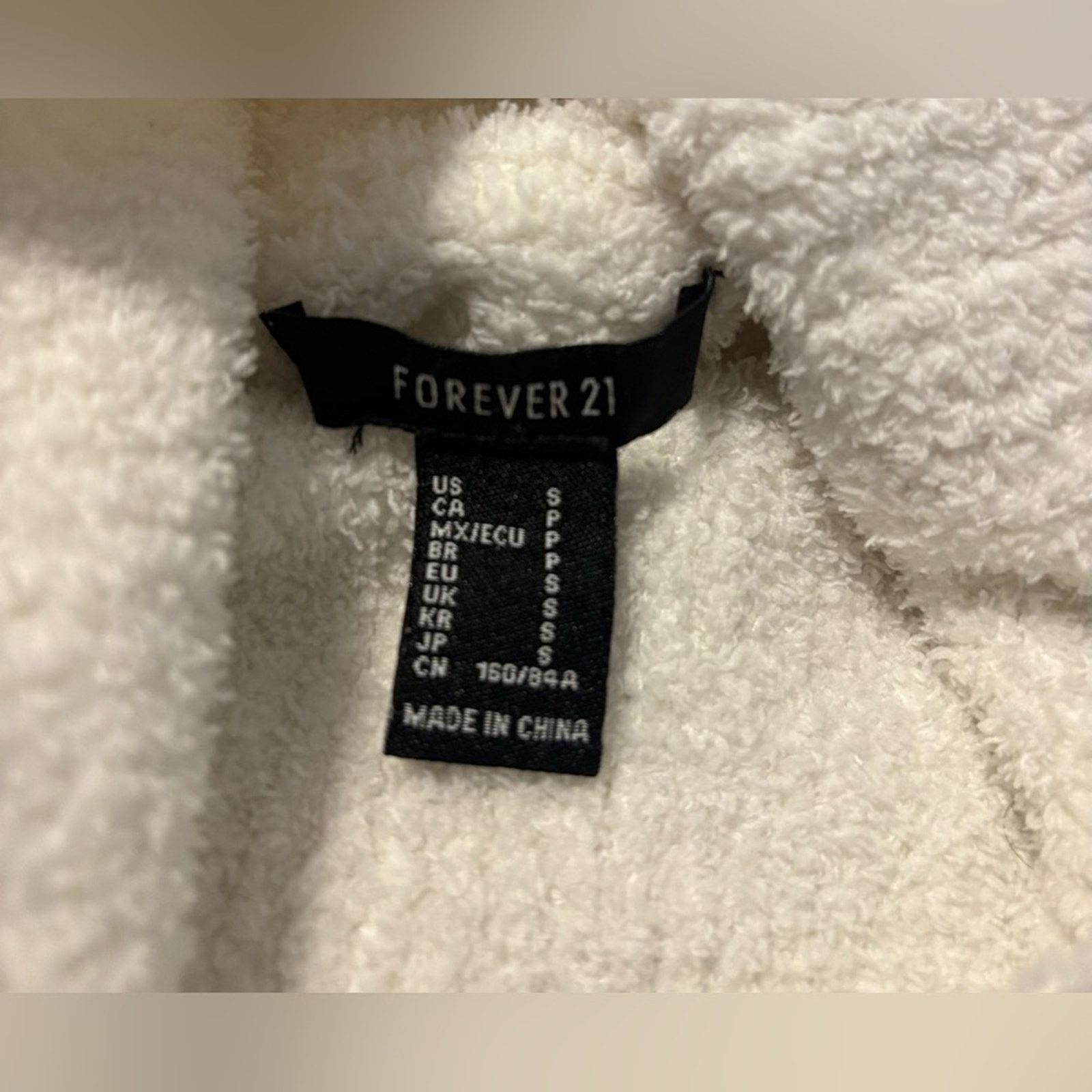 Forever 21 (Forever 21) Fuzzy Collegiate Turtleneck Sweater: Size Small Size S / US 4 / IT 40 - 7 Thumbnail