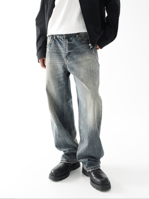 Japanese Brand × Vintage American street washed retro straight wide-leg loose jeans Size US 34 / EU 50 - 1 Thumbnail