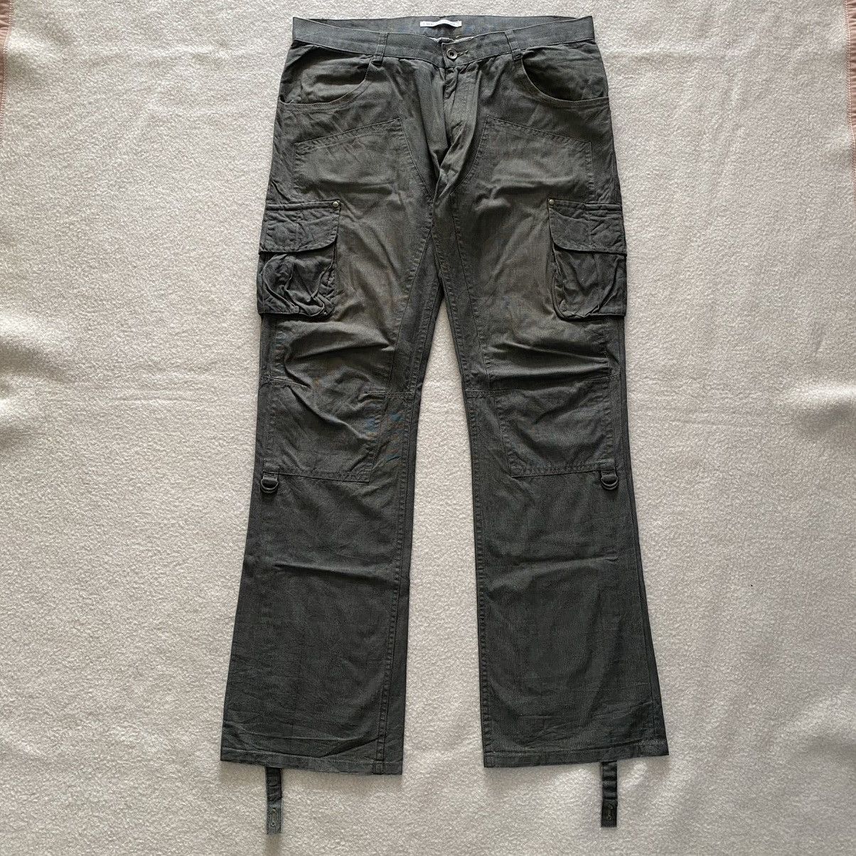 Japanese Brand × Michel Klein Vintage Michel Klein Flared Cargo Pants w36 Size US 36 / EU 52 - 2 Thumbnail