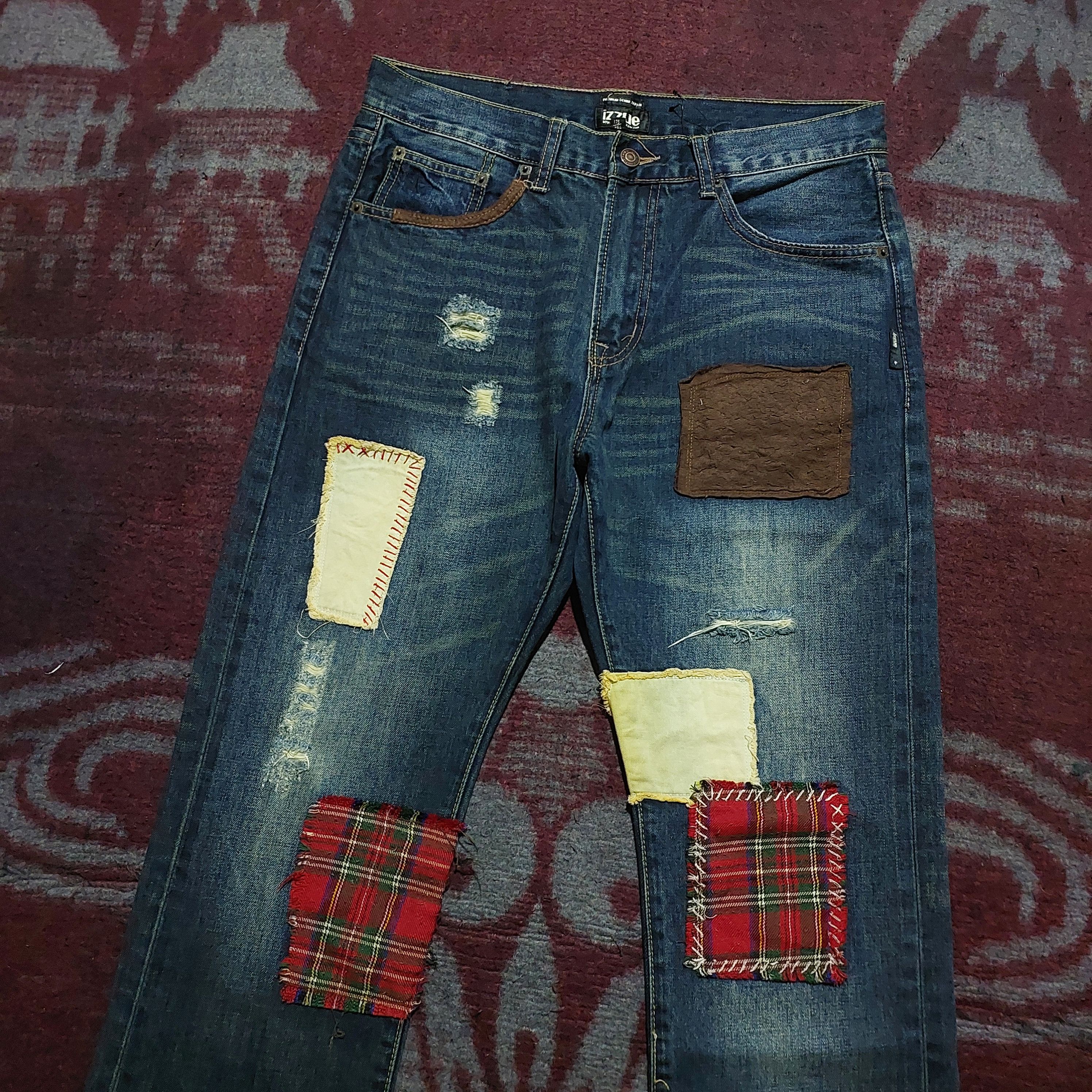 izzue Izzue Japan patchwork blue denim Size US 33 - 5 Thumbnail