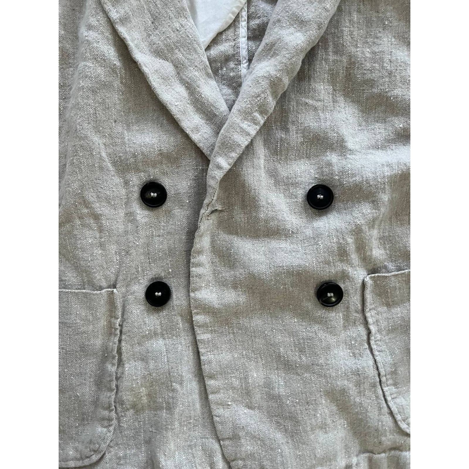 Zara Zara Buttoned Linen Double Breasted Blazer Small A001851 Size S / US 4 / IT 40 - 4 Thumbnail