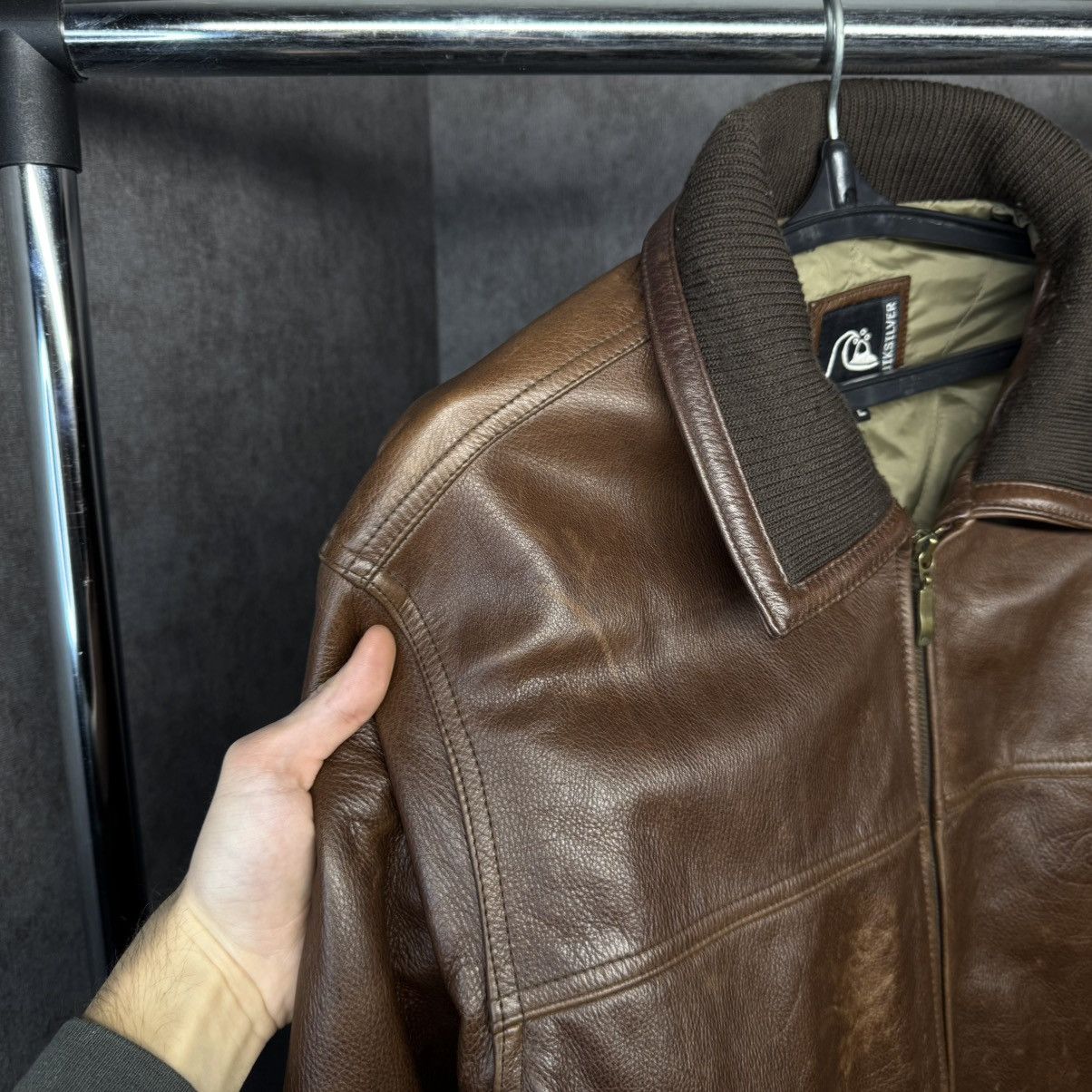 Quiksilver × Vintage Vintage Quiksilver Leather Jacket 90s Size US L / EU 52-54 / 3 - 5 Thumbnail