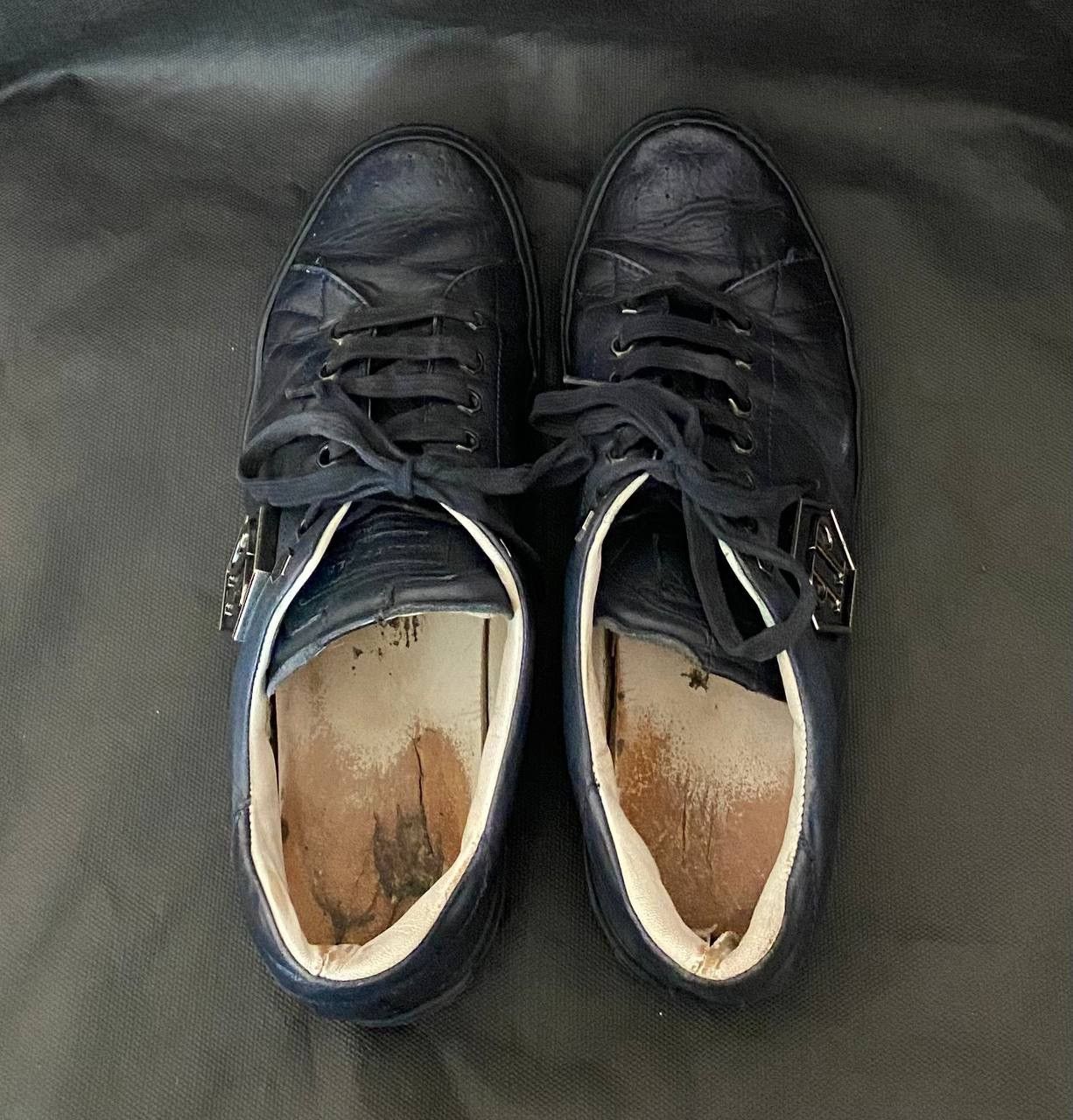 Philipp Plein 🔥 Philipp Plein Men Sneakers Size 40 Blue Leather Low Top Size US 7 / EU 40 - 9 Thumbnail