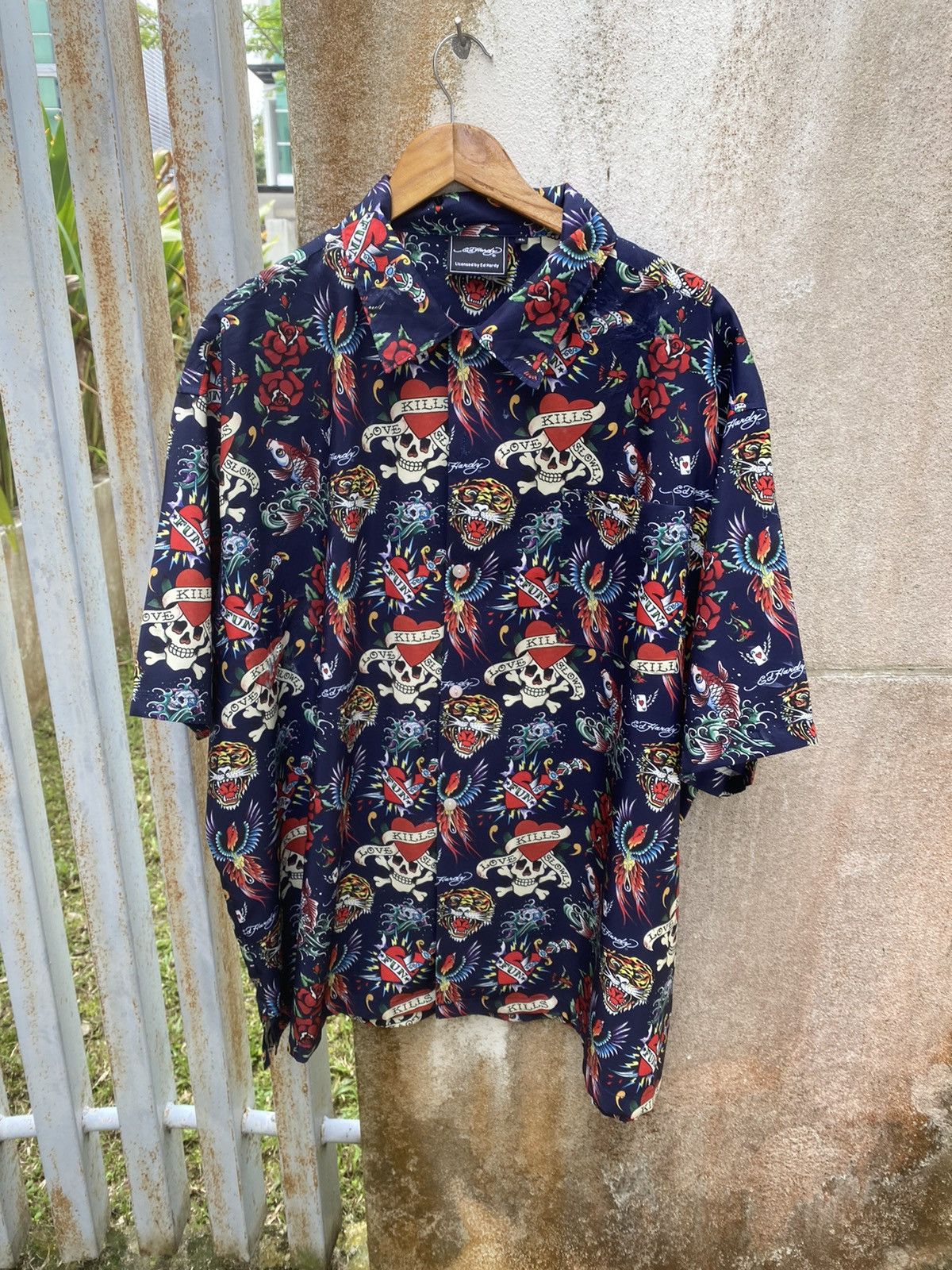 Ed Hardy × Vintage Vintage ED HARDY tatoo oversized Shirt hiphop style Size US L / EU 52-54 / 3 - 6 Thumbnail