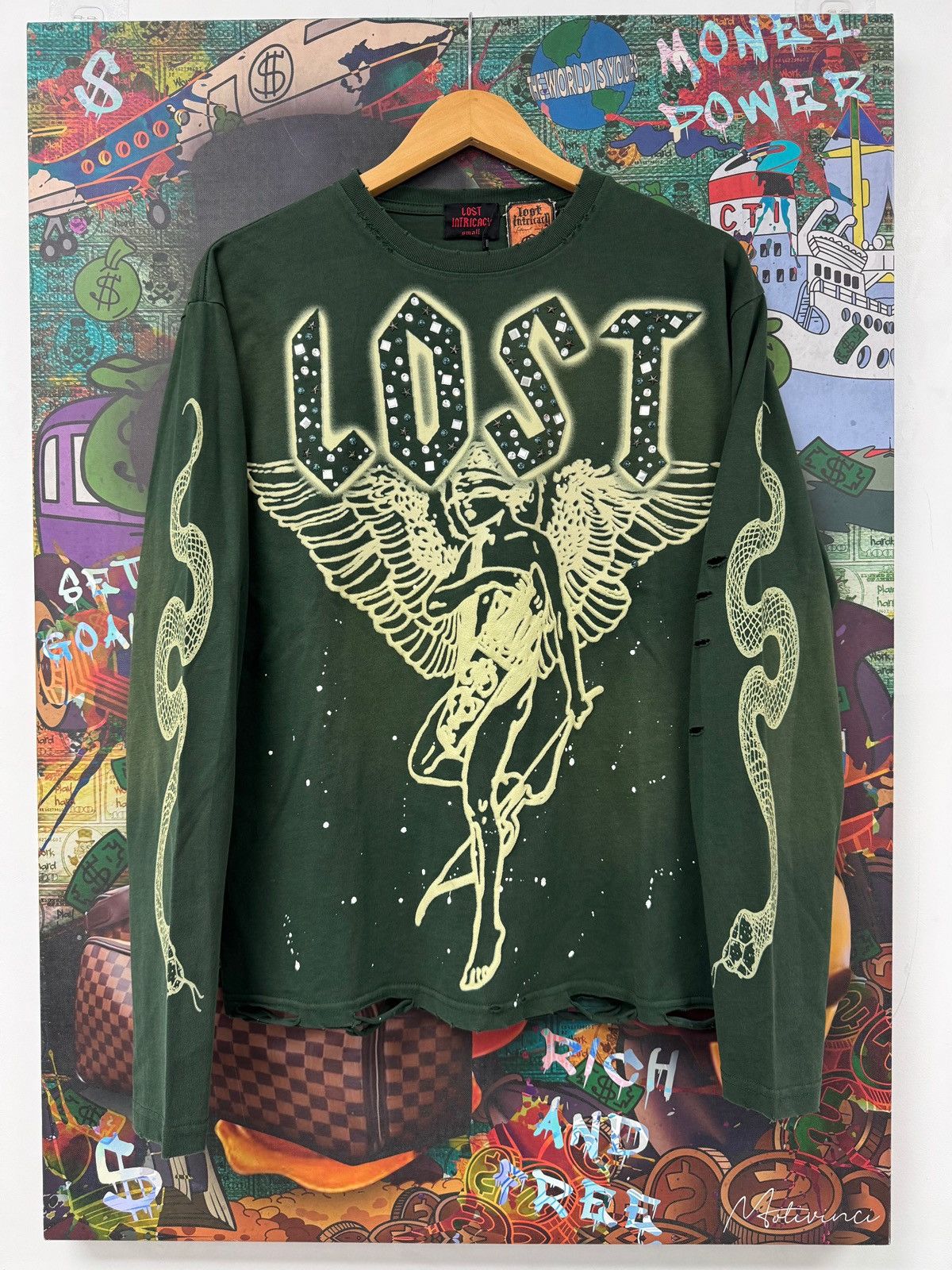 Lost intricacy green emerald angel tee X-Large
