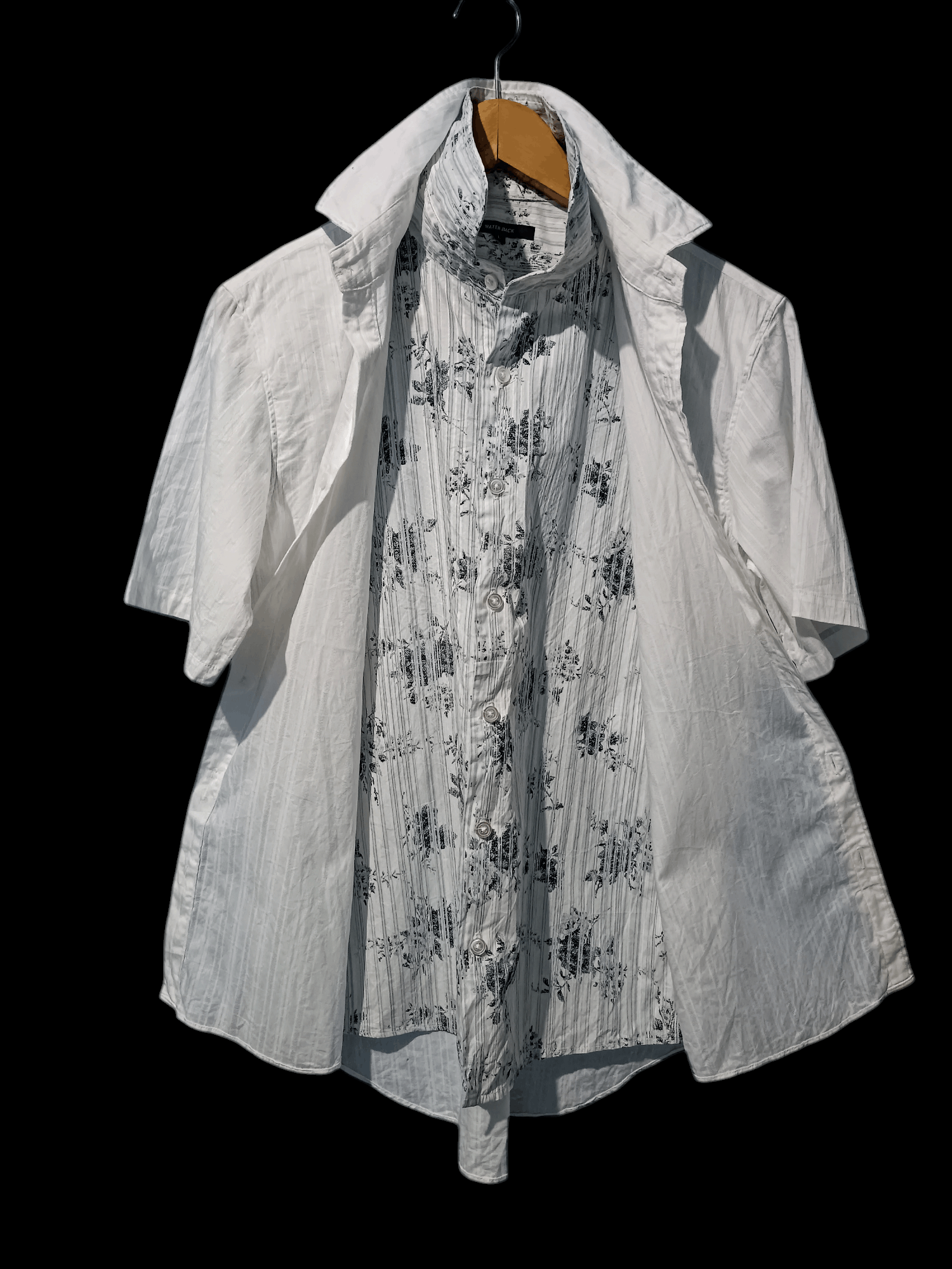 Japanese Brand White Flora Print Double Layer Shirt Size US M / EU 48-50 / 2 - 1 Thumbnail