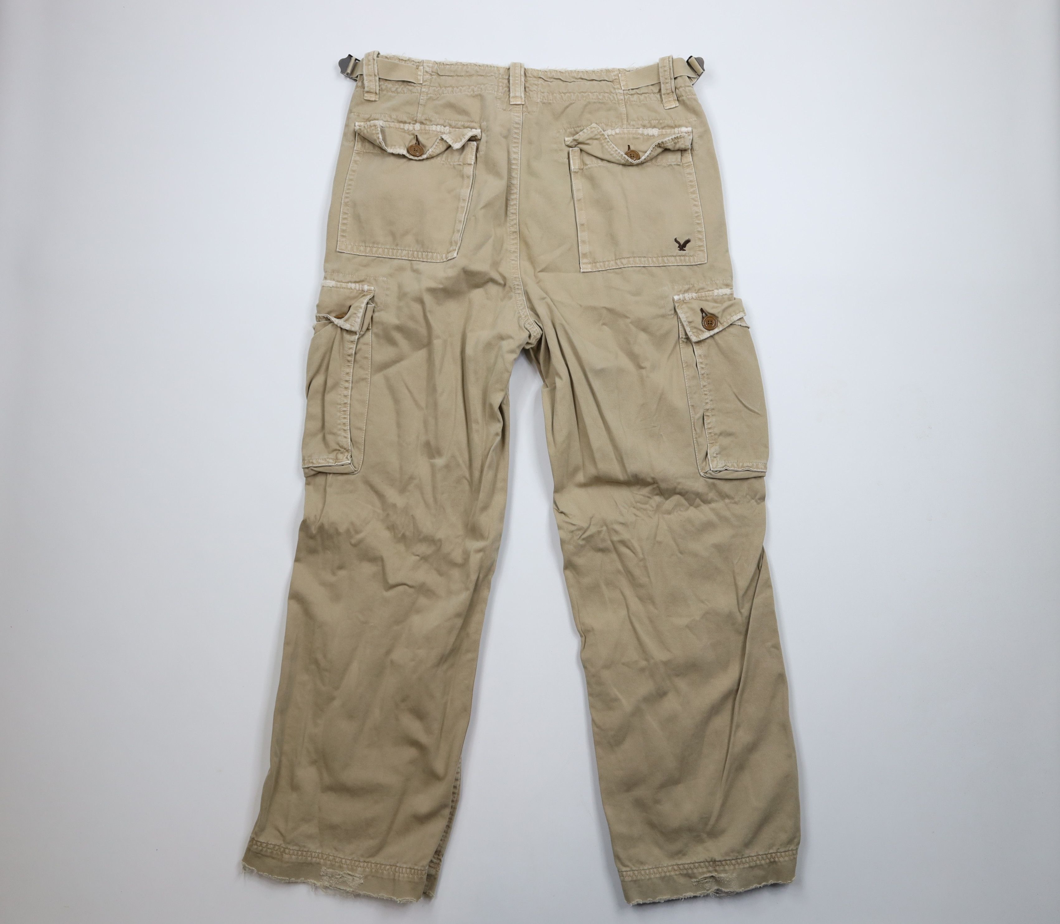 American Eagle Outfitters × Vintage Vintage American Eagle Outfitters Wide Leg Cargo Pants Beige Size US 36 / EU 52 - 8 Thumbnail