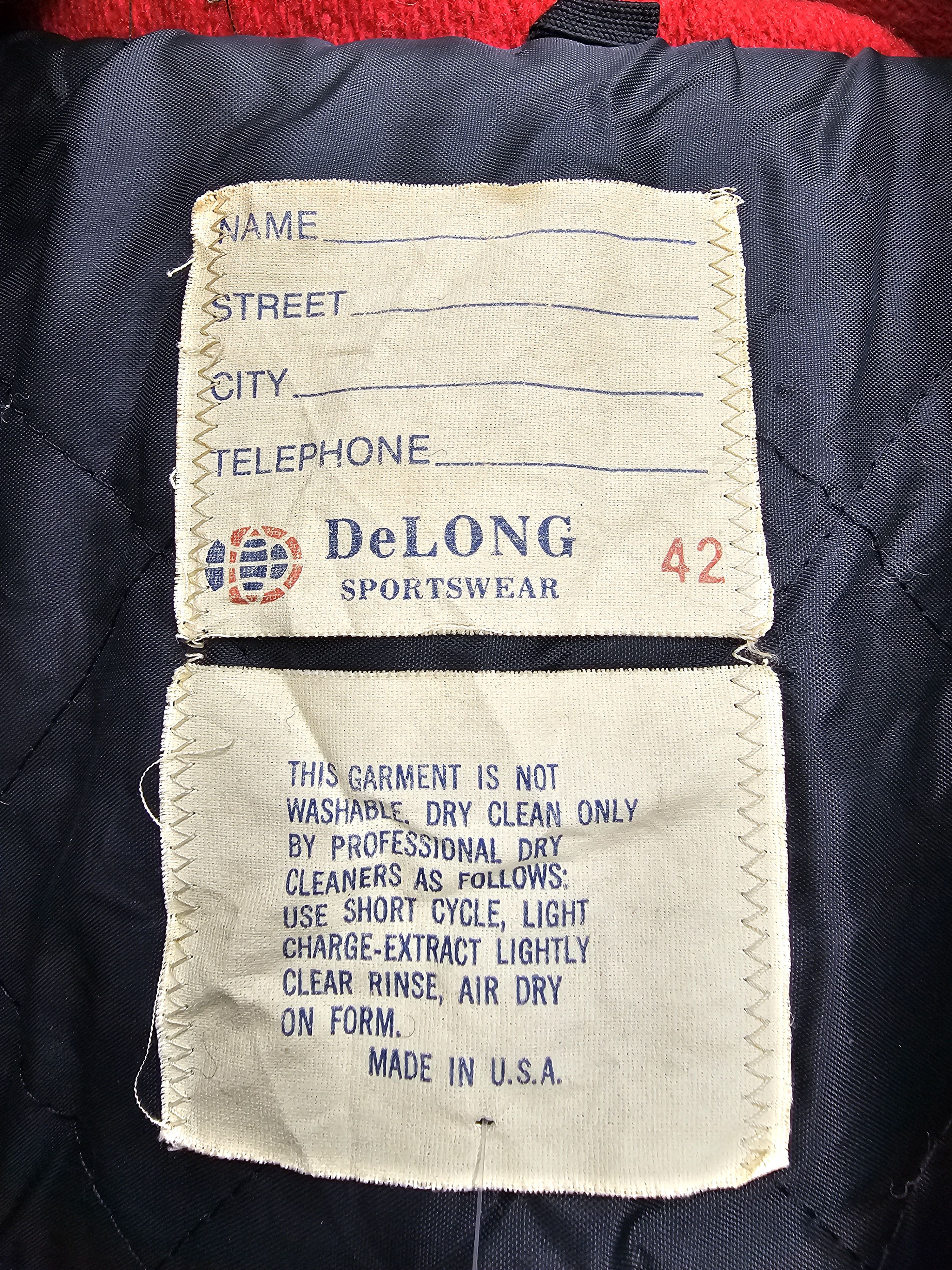 Delong Vtg 80's DeLONG Sportwear Wool Leather Varsiti Jacket J0094 Size US M / EU 48-50 / 2 - 14 Thumbnail