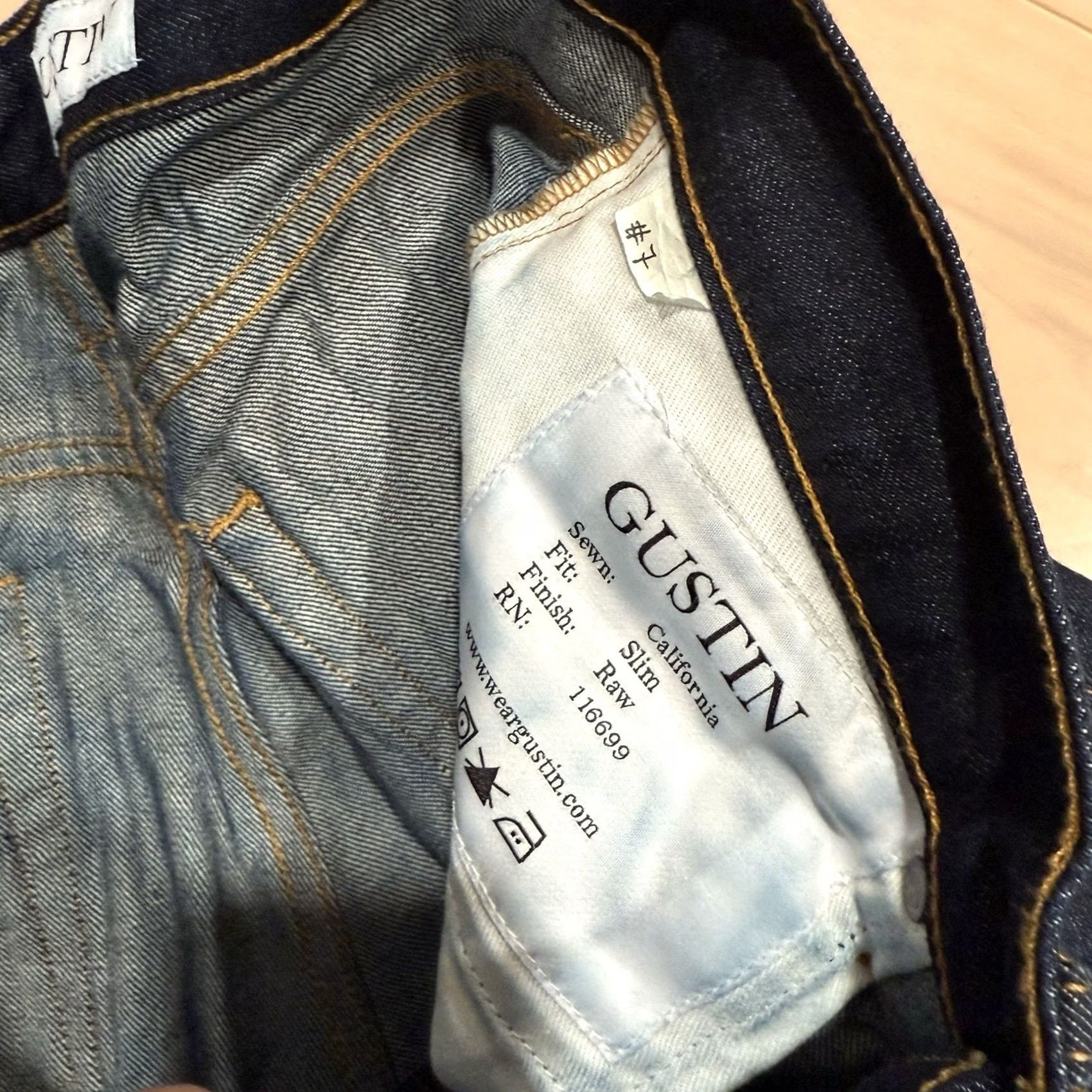 Gustin Gustin Jeans Mens 29 Blue Selvedge Dark Wash Slim Denim Minimalist Made USA Size US 29 - 7 Thumbnail