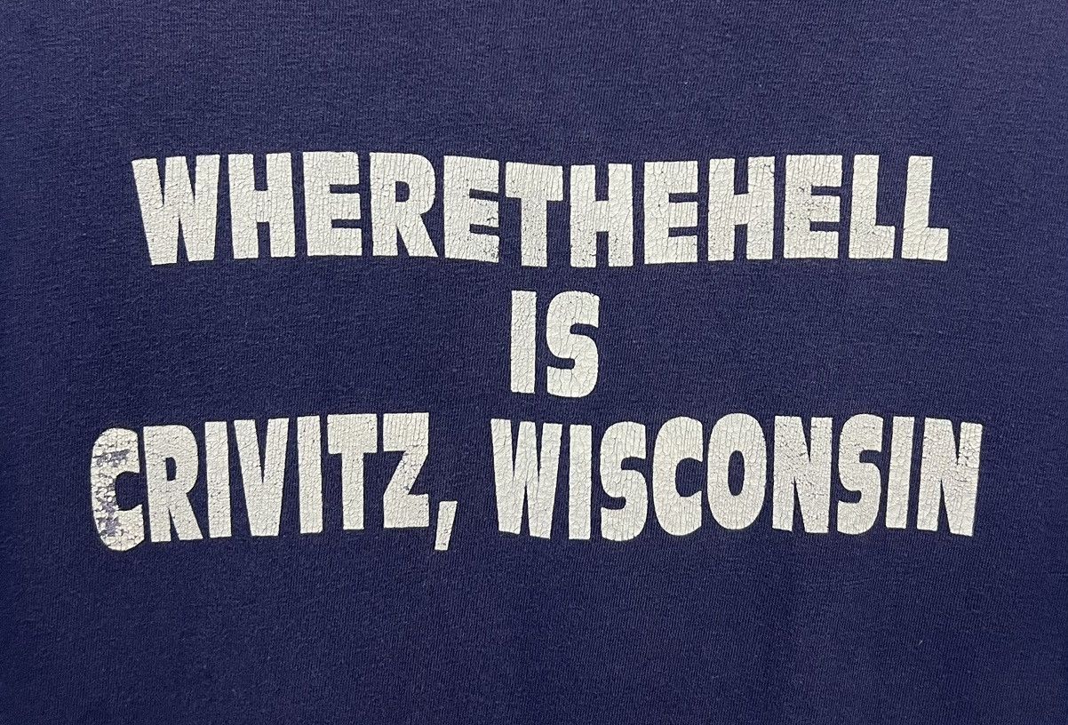 Hanes × Vintage VINTAGE HANES WHERE THE HELL IS CRIVITZ, WISCONSIN SHIRT Size US L / EU 52-54 / 3 - 4 Thumbnail
