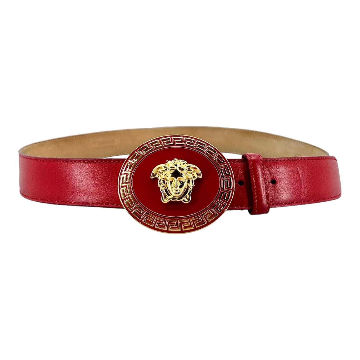 Versace Round Buckle Medusa Head Belt Red | Grailed display picture 2
