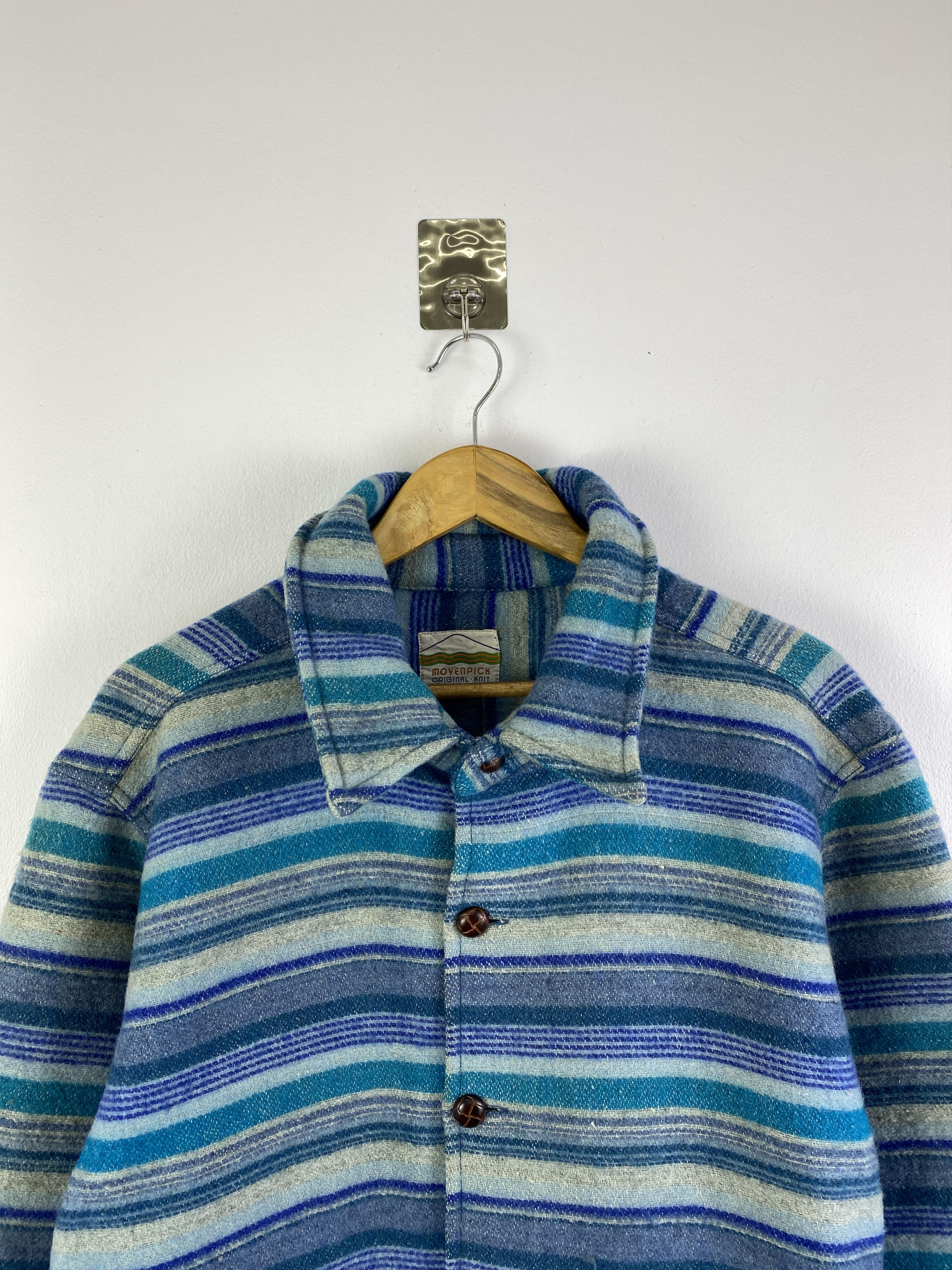 Other Vintage 80s Movenpick Original-Knit Wool Striped J0071 Size US M / EU 48-50 / 2 - 2 Thumbnail