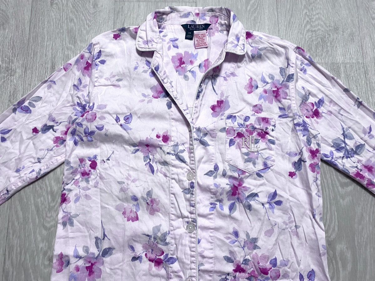 Lauren Ralph Lauren Vintage Ralph Lauren Floral Flower Print Long Shirt Dress Size XS / US 0-2 / IT 36-38 - 5 Thumbnail