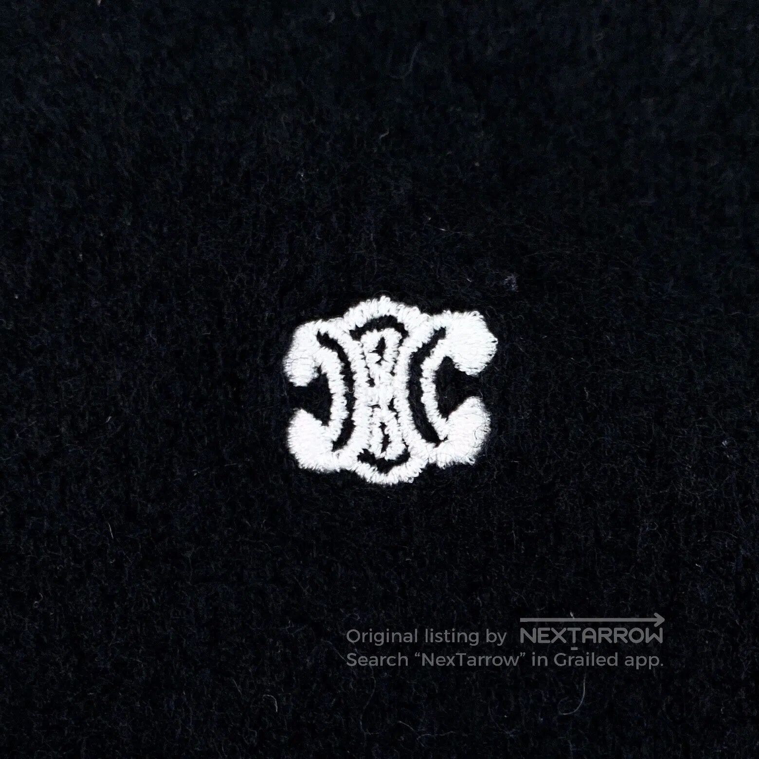 Celine CELINE Black logo Triumph Gate wool knitted sweater| Size US XS / EU 42 / 0 - 5 Thumbnail
