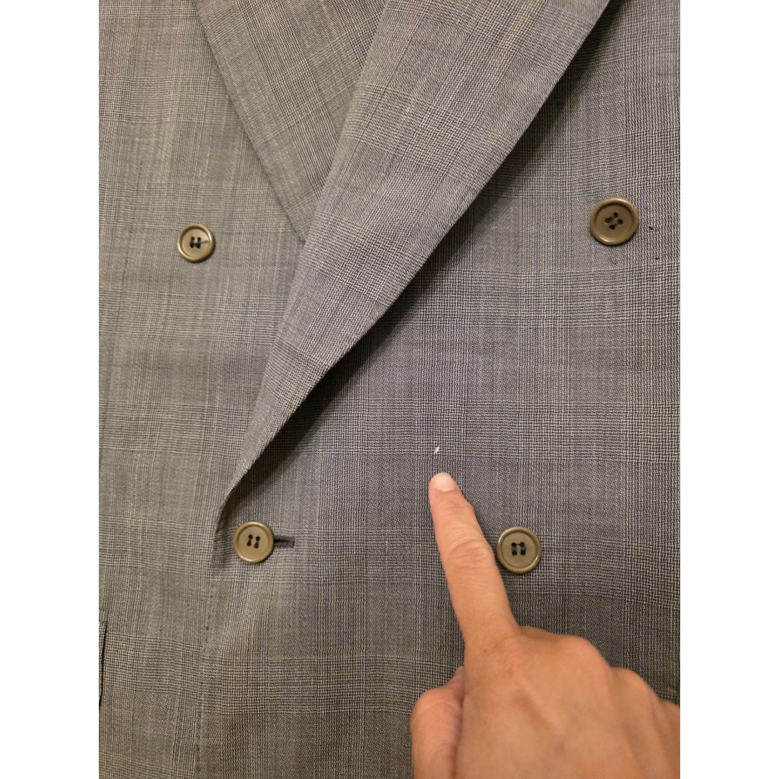 Canali Canali Suit Jacket Mens EU 50R Gray Wool Check Double-Breasted Italy Formal Size 50R - 2 Thumbnail