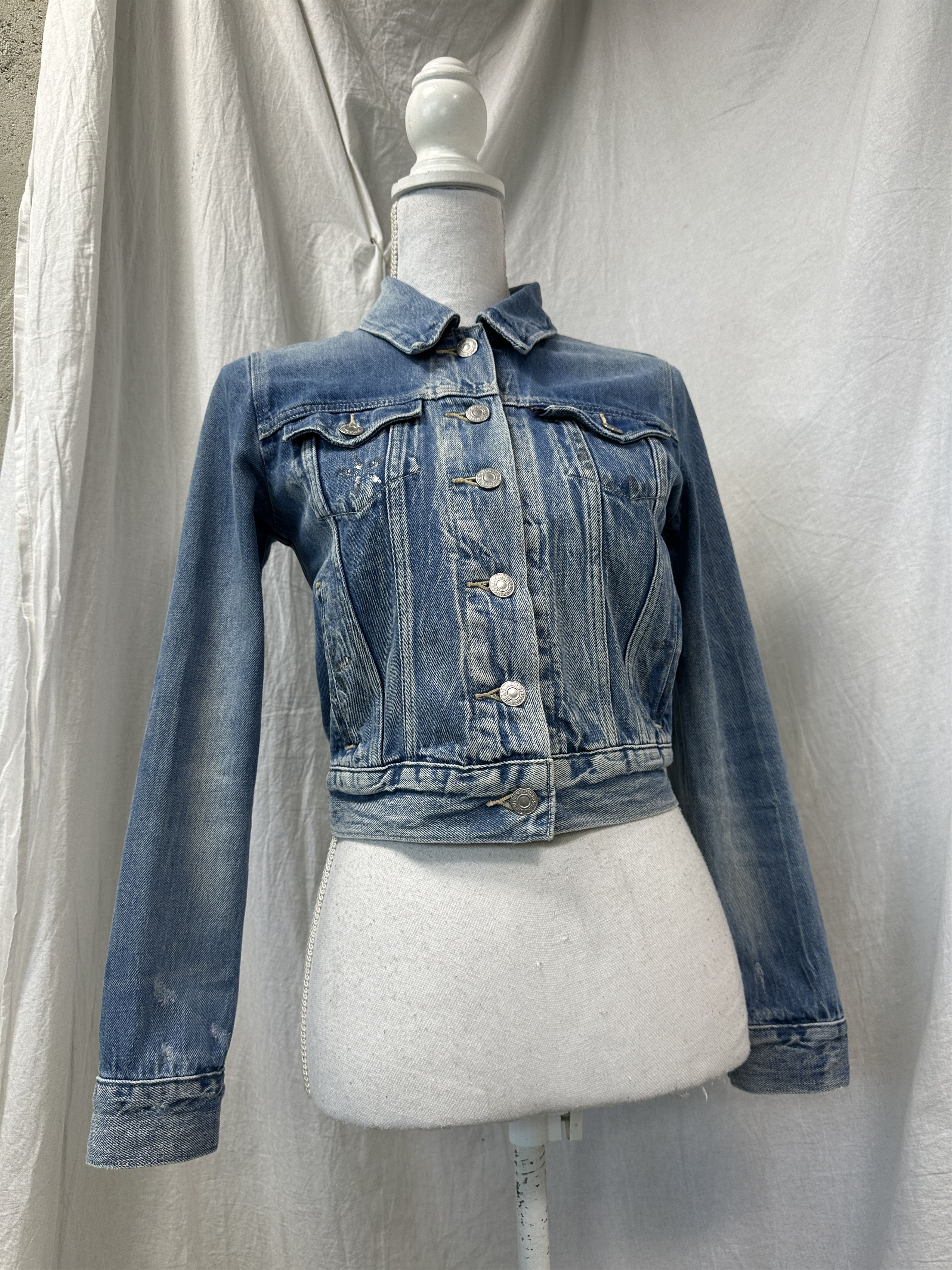 Levi's Vintage Denim Preppy Cropped Women's Levi's Jeans Jacket Y2K Size XS / US 0-2 / IT 36-38 - 1 Thumbnail
