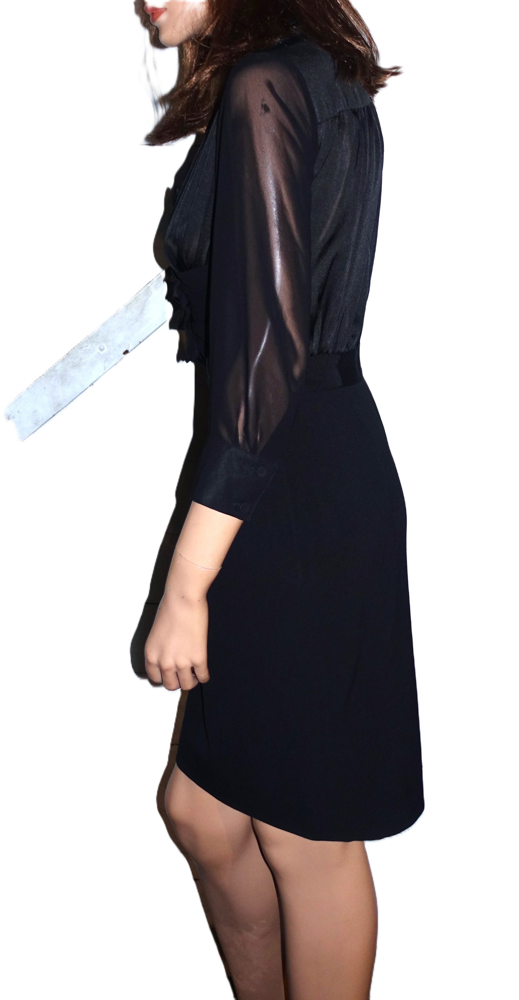 Kenneth Cole Kenneth Cole New York Black Ruffle Dress 4 NWT $150 Size S / US 4 / IT 40 - 4 Thumbnail